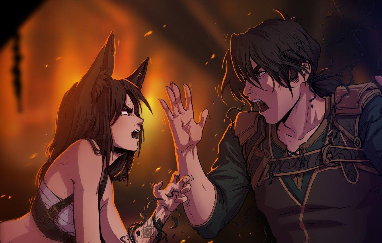 1332x850 Wallpaper Anger, Girl, Art, Katrin, Fight, Kitsune, Kate FoX, Label, Joshua Raven Image For Desktop, Section фантастика