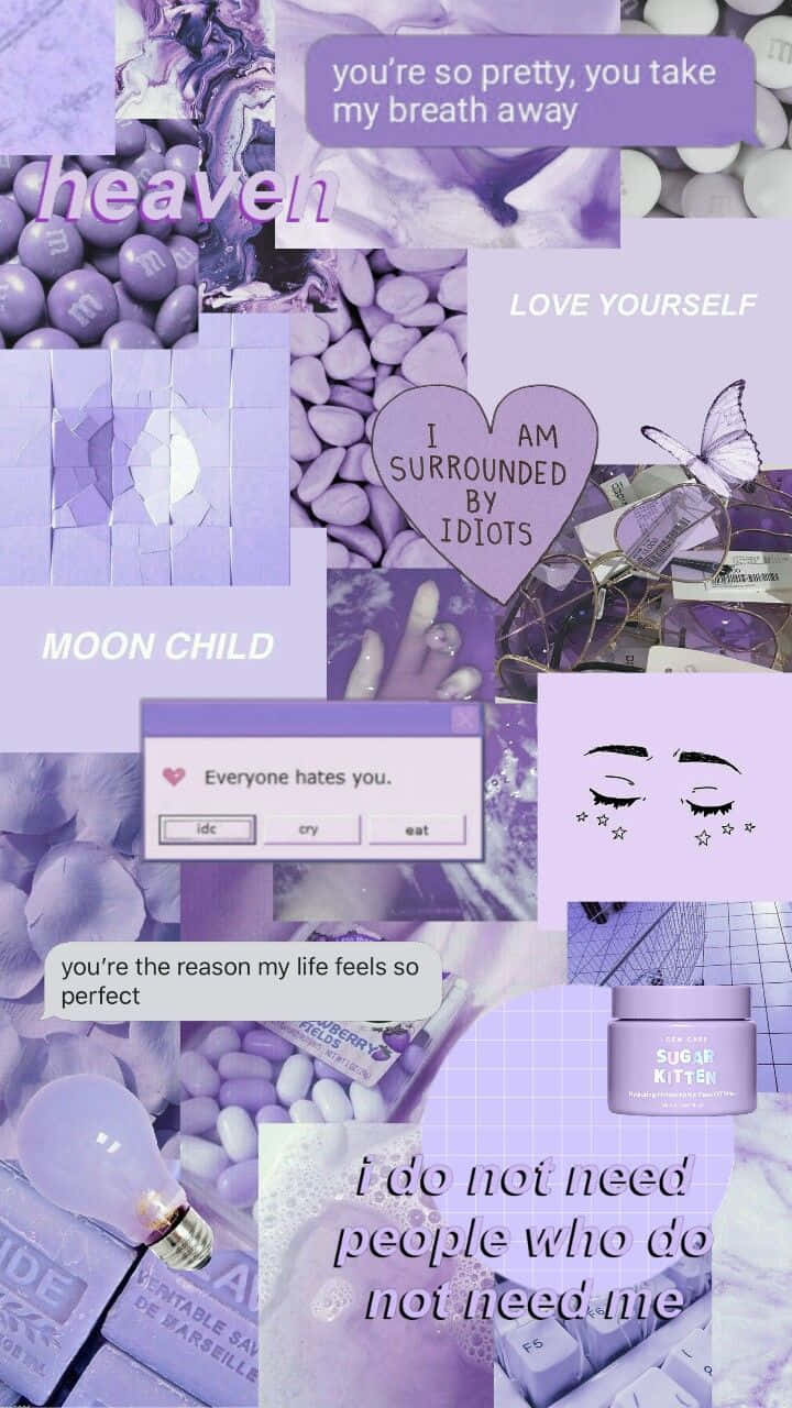 720x1280 Purple Collage Phone Wallpaper