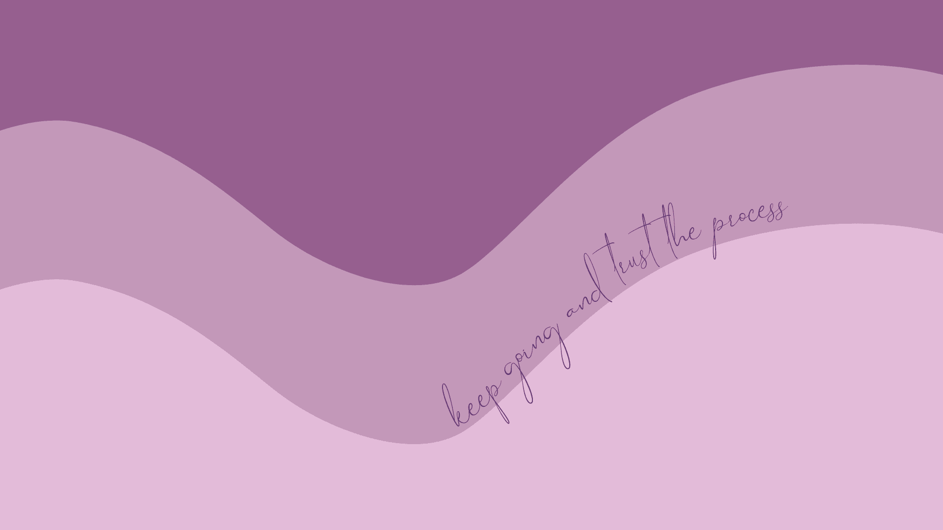 1920x1080 Violet Shade Curve Shape with cursive motivational quote Cute and Minimalist Desktop Wallpaper