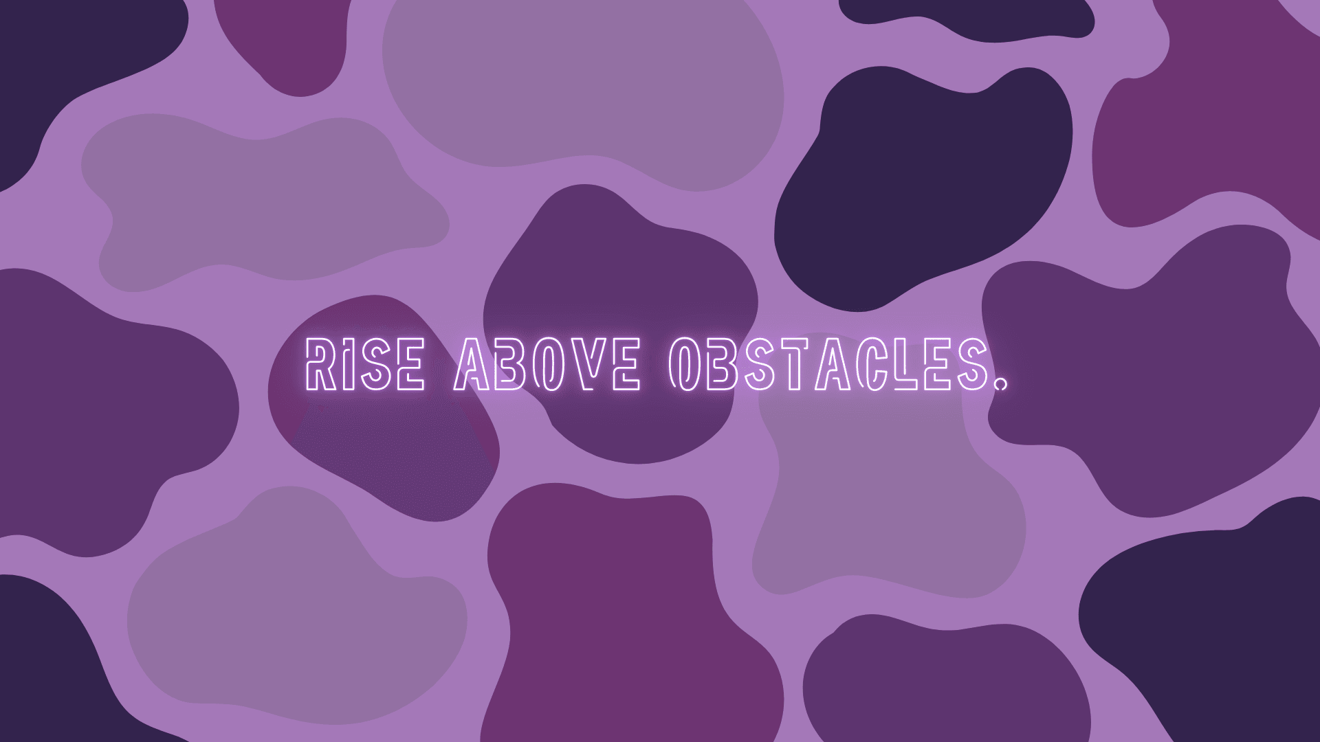 1920x1080 Violet Camouflage with neon motivational quote Cute and Minimalist Desktop Wallpaper