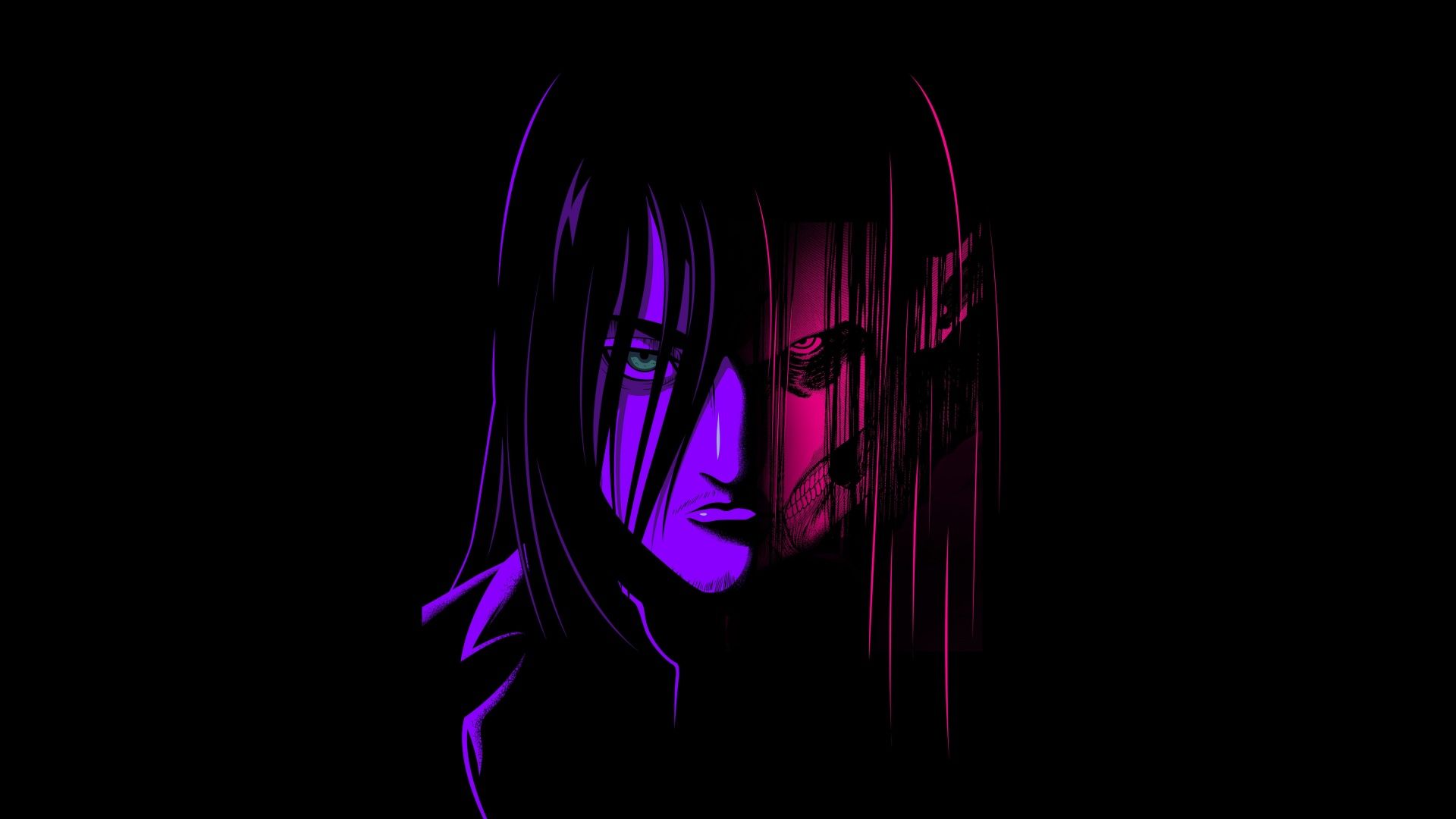 1920x1080 Eren Yeager Wallpaper 4K, Neon art, Aesthetic anime