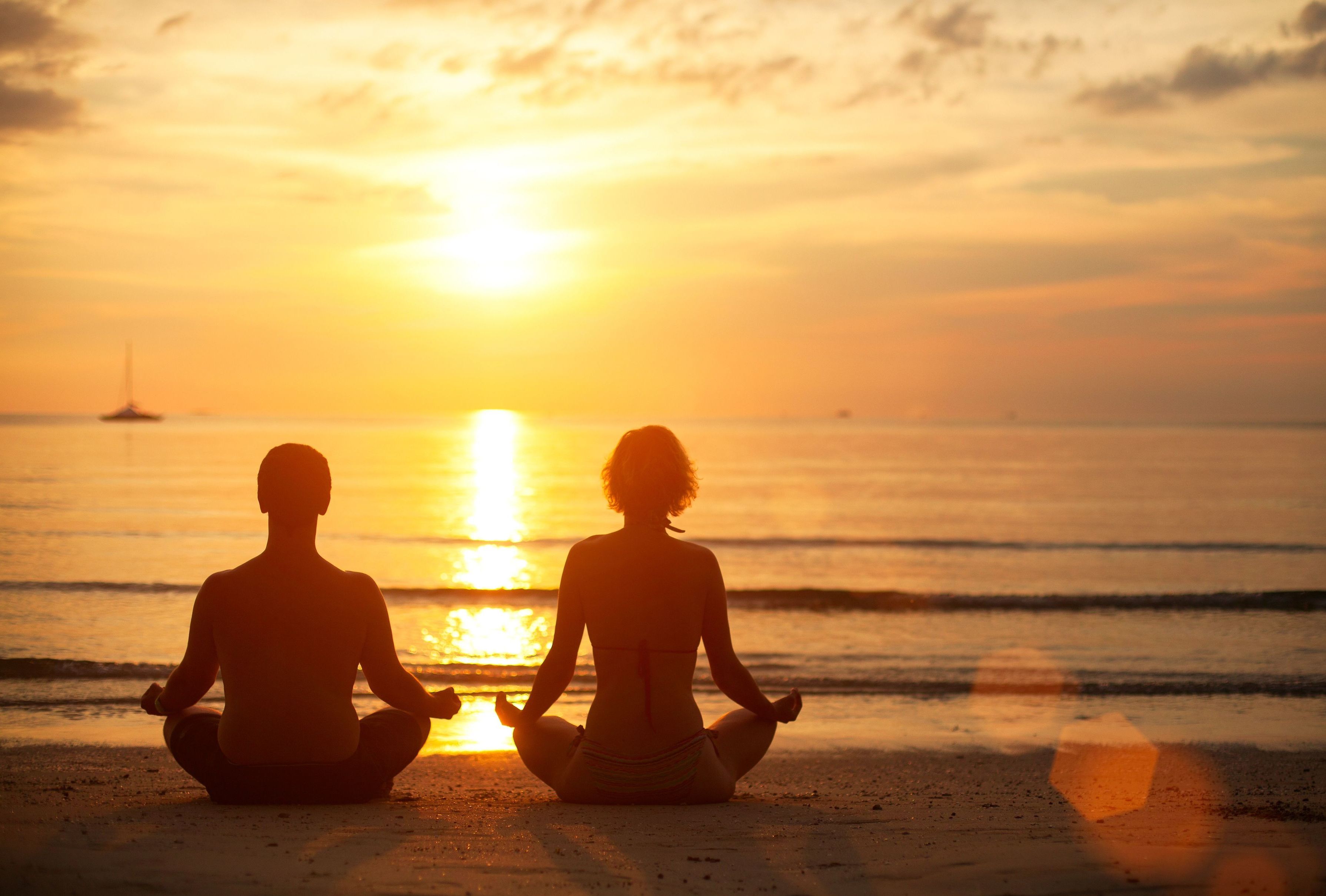 3580x2420 mood, Girl, Boy, Man, Woman, Couple, Silhouette, Meditation, Calm, Tranquility, Peace, Serenity, Beach, Sand, Sea, Water, Wave, Waves, Sunset Wallpaper HD / Desktop and Mobile Background