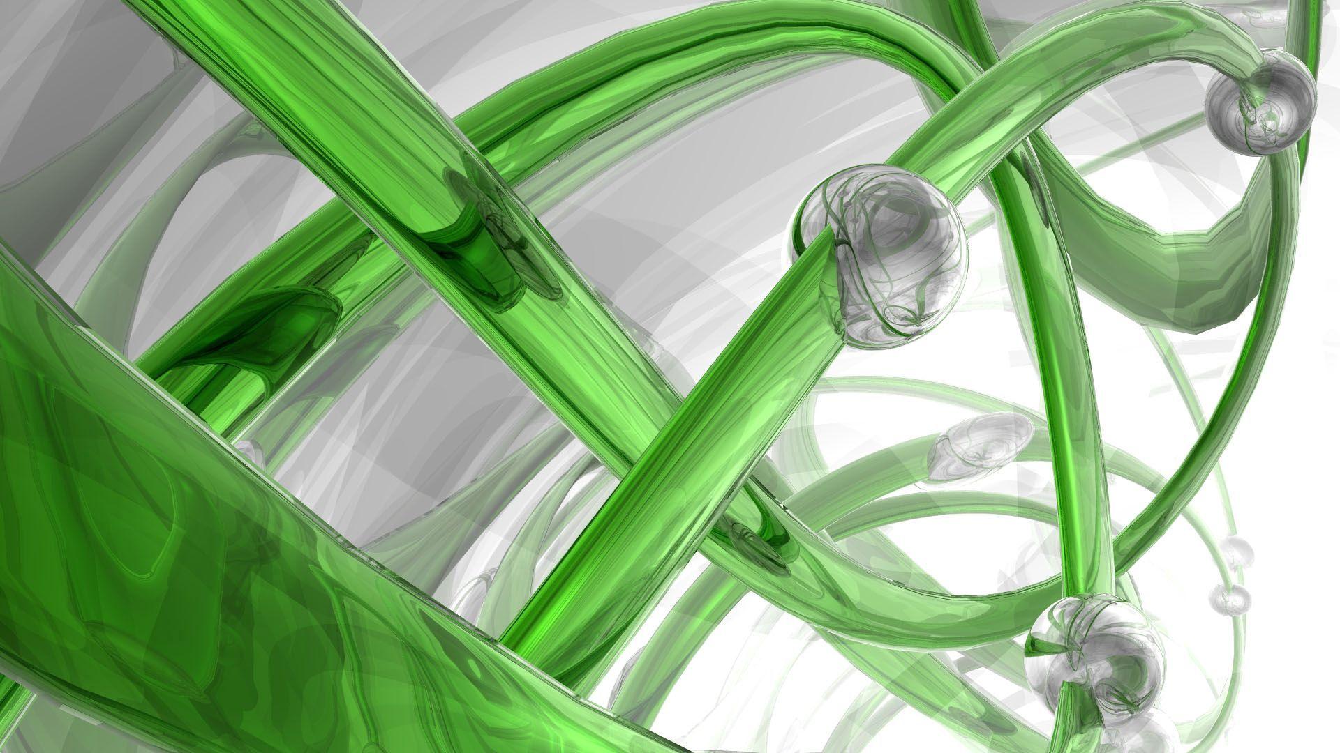1920x1080 Download wallpaper 1920x1080 3D, spiral, glass, green, white full hd, hdtv, fhd, 1080p HD background