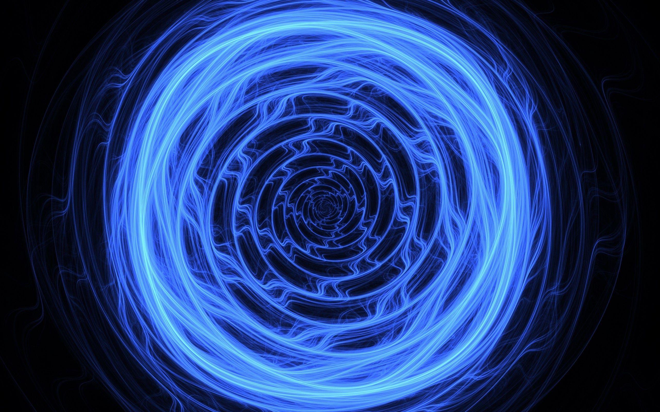 2560x1600 Download wallpaper blue neon swirl, black background, blue neon circles, creative swirl background for desktop with resolution 2560x1600. High Quality HD picture wallpaper
