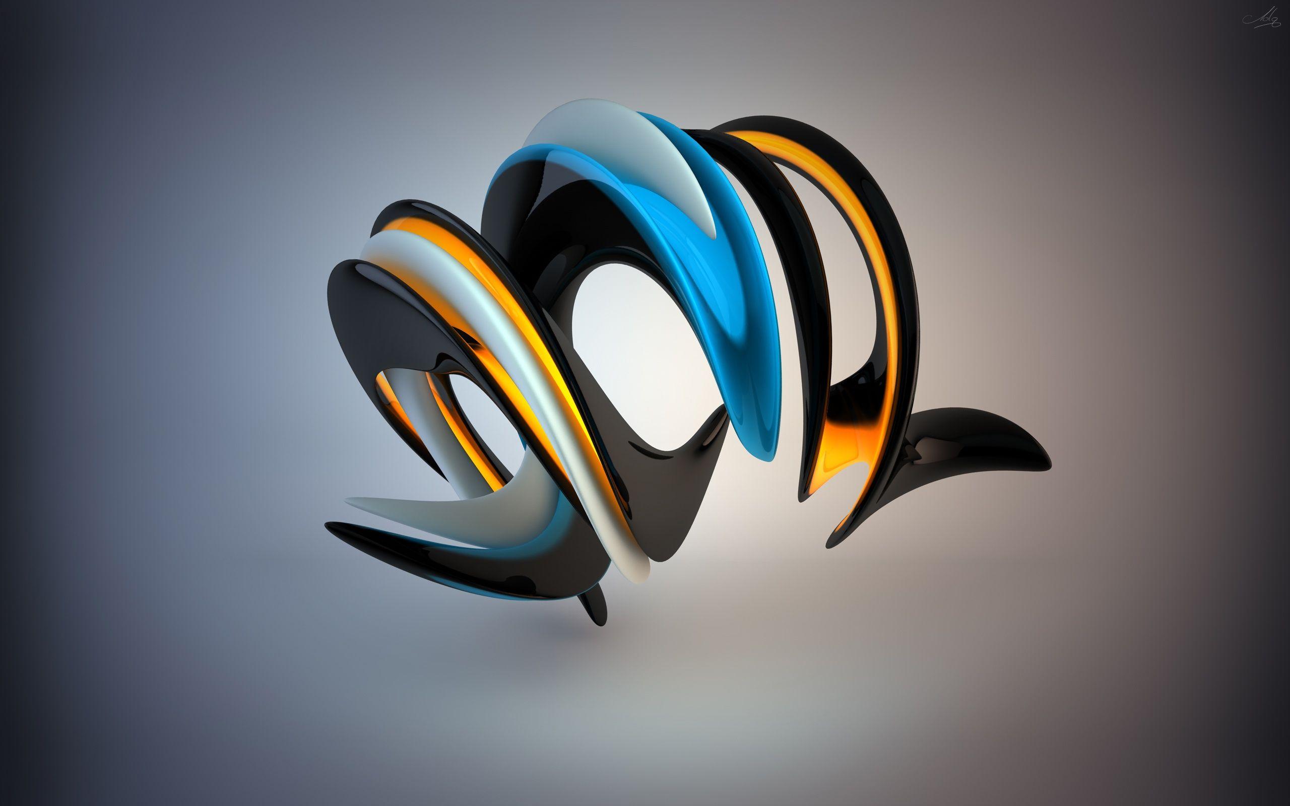 2560x1600 3D Spiral Shape Abstract Wallpaper