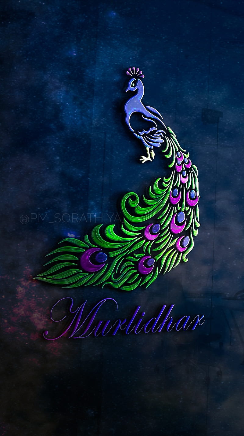 800x1427 Peacock, krishna, murlidhar, HD phone wallpaper