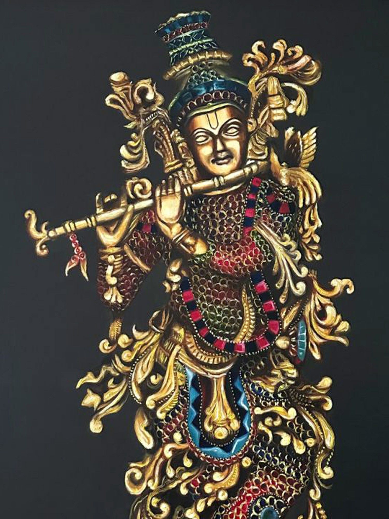 1500x2000 Murlidhar Krishna Painting. Oil & Acrylic On Canvas. By Shweta Rukme