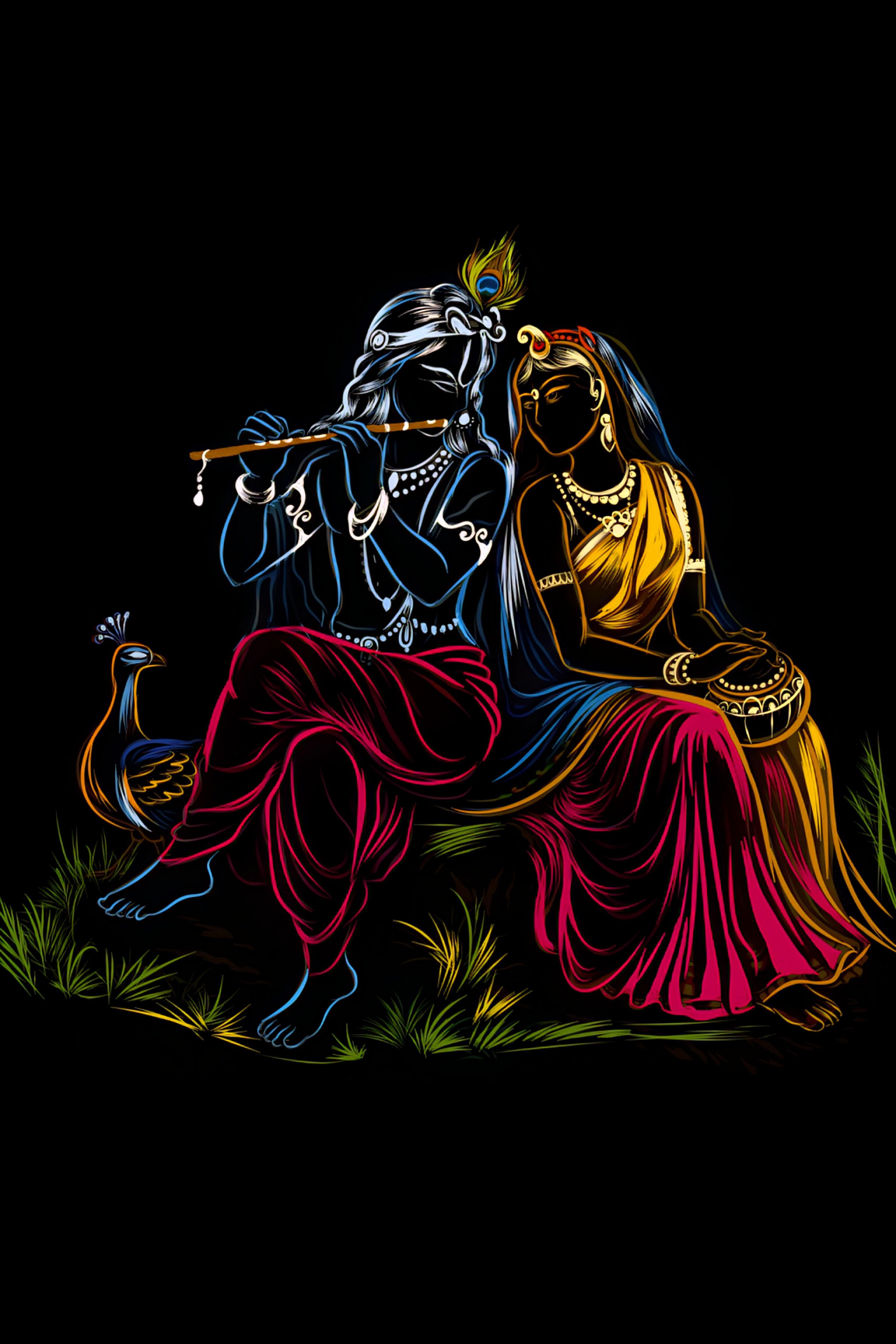 3072x4608 RadhaKrishna Minimalist Glow Art