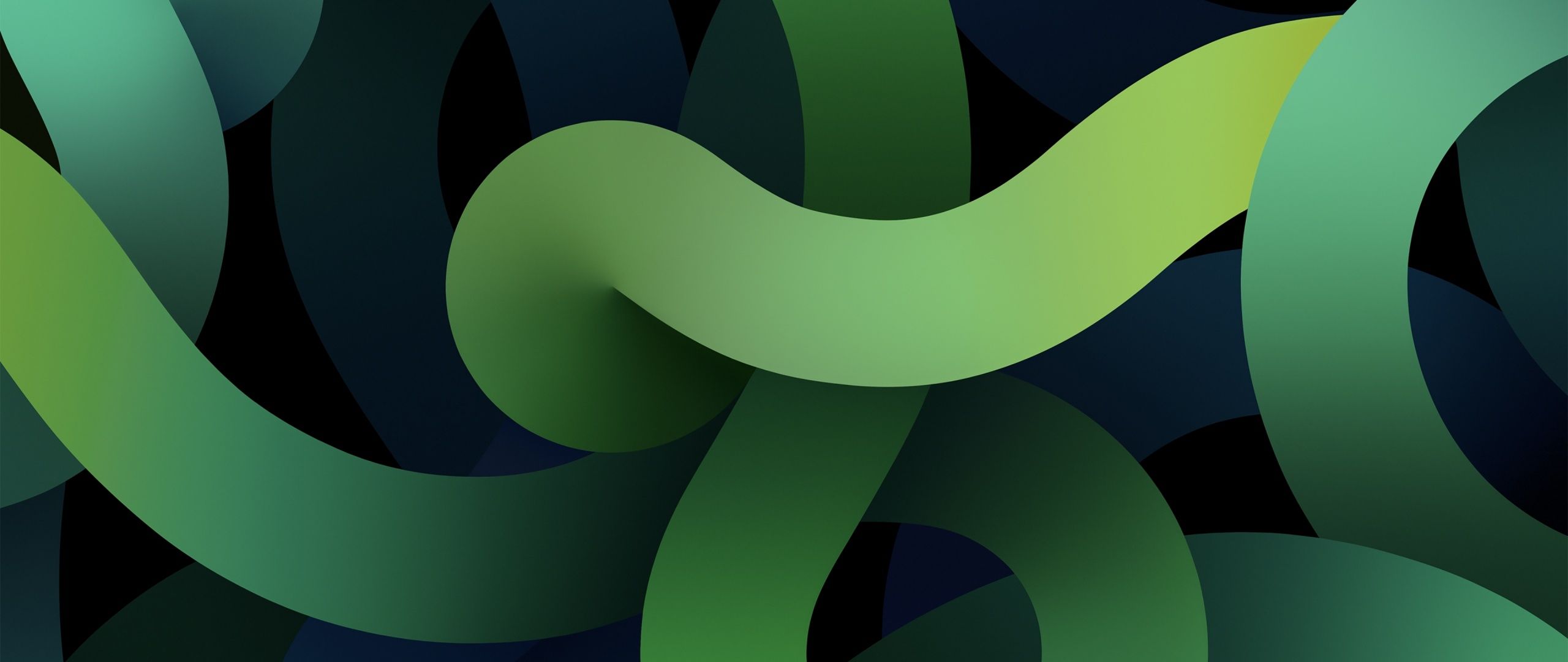 2560x1080 iPadOS 14 Wallpaper 4K, Green, iPad Air Dark, Stock