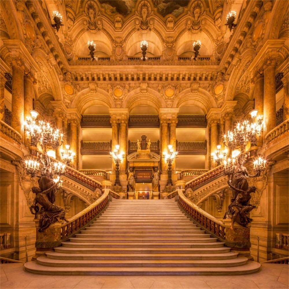 1000x1000 Leowefowa Luxury Palace Backdrop Old Church European Golden Castle Backdrops for Photography Chandelier Staircase Interior Vinyl Background Girls Lover Wedding Ceremony Studio Props 3 x 3 m: Amazon.co.uk: CDs & Vinyl