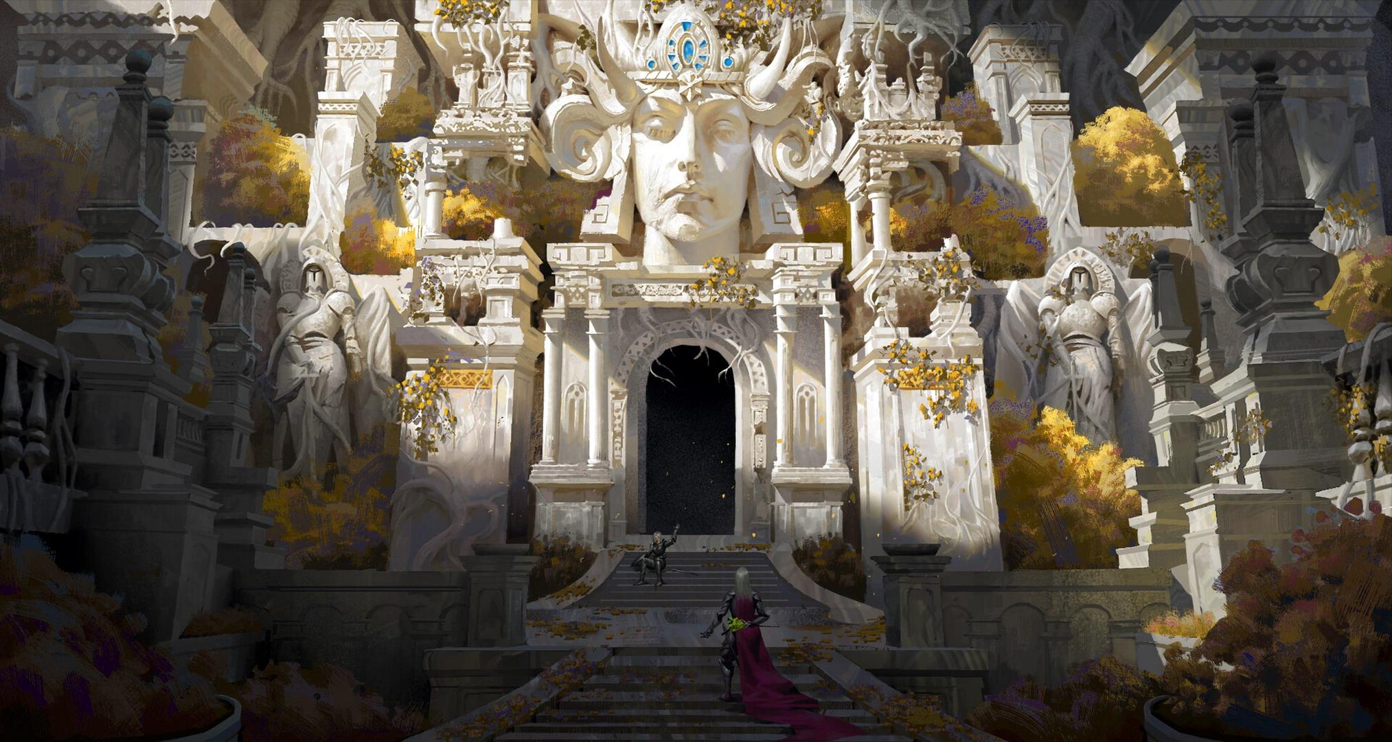 2027x1080 Moonlit Ivory Citadel Fantasy Castle Wallpaper