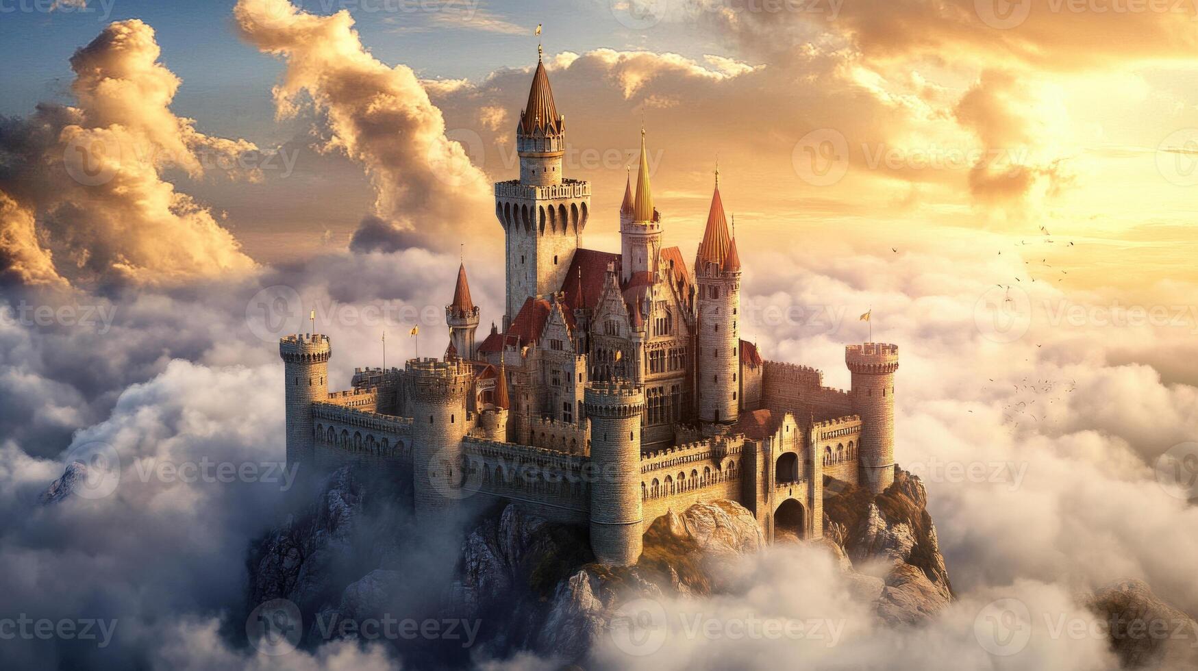 1749x980 a castle in the clouds with a golden tower