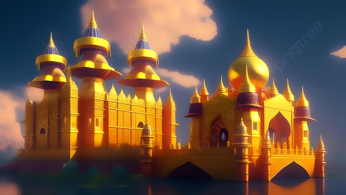 1200x675 Indian Festival Golden Castle 3D Art, Indian Festival, Golden Castle, Castle 3D Background Image And Wallpaper for Free Download