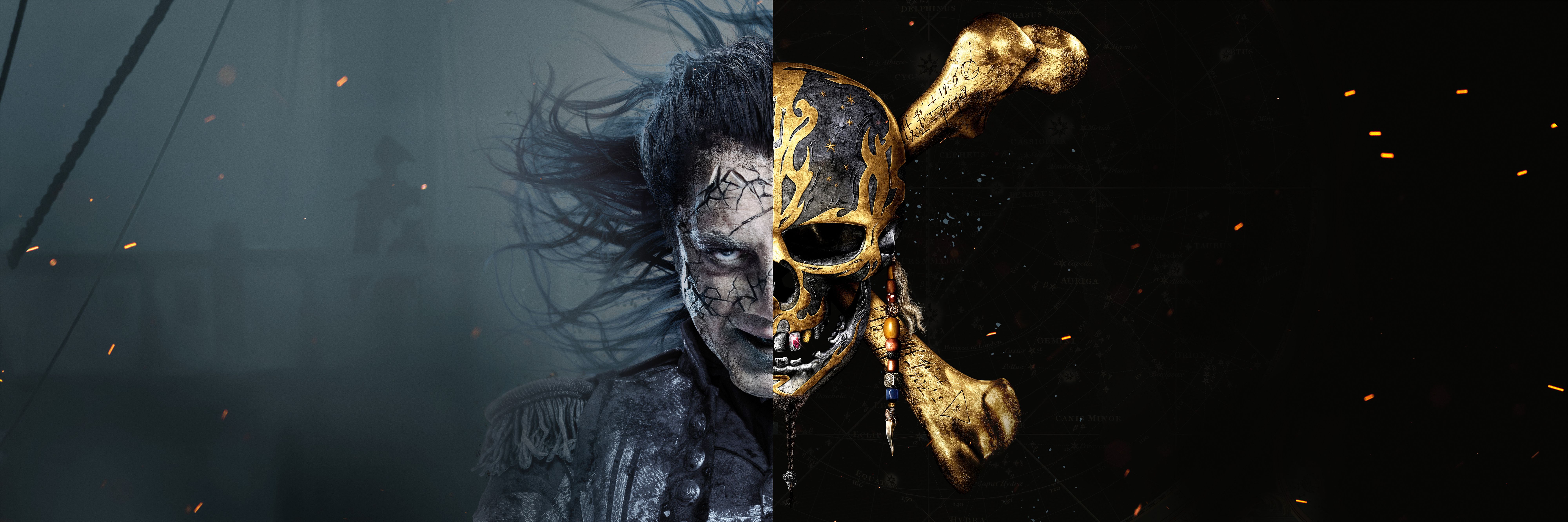 8000x2666 Captain Salazar 4K Ultra HD Wallpaper of the Caribbean: Dead Men Tell No Talesx2666