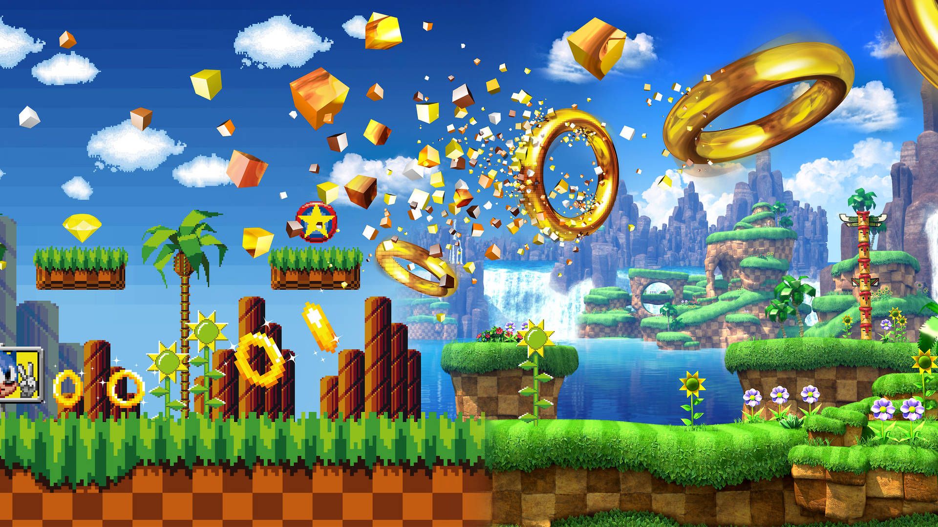 1920x1080 Green Hill Zone Background
