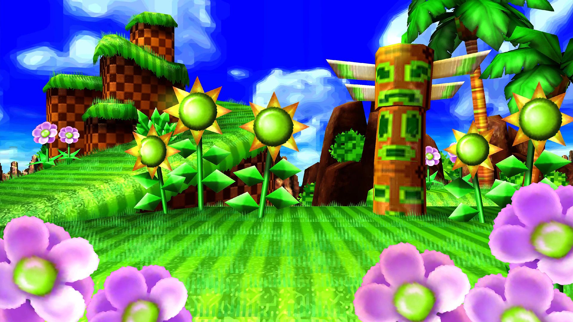 1920x1080 Sonic 1 Green Hill Textures (16 Bit) Mod For Sonic Generations (3DS)