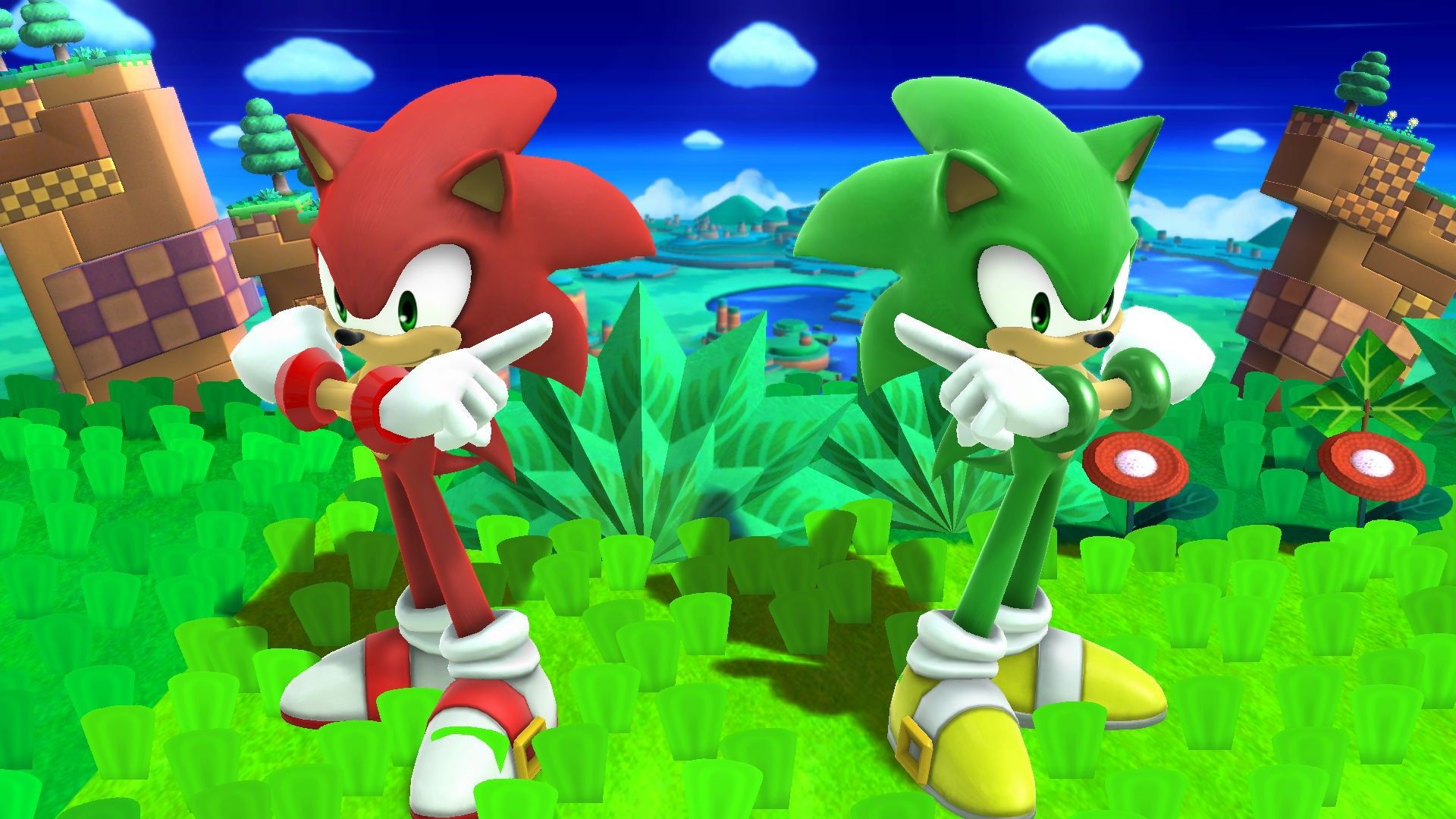 1920x1080 Project M Red & Green Sonic Mod for Super Smash Bros. (Wii U)