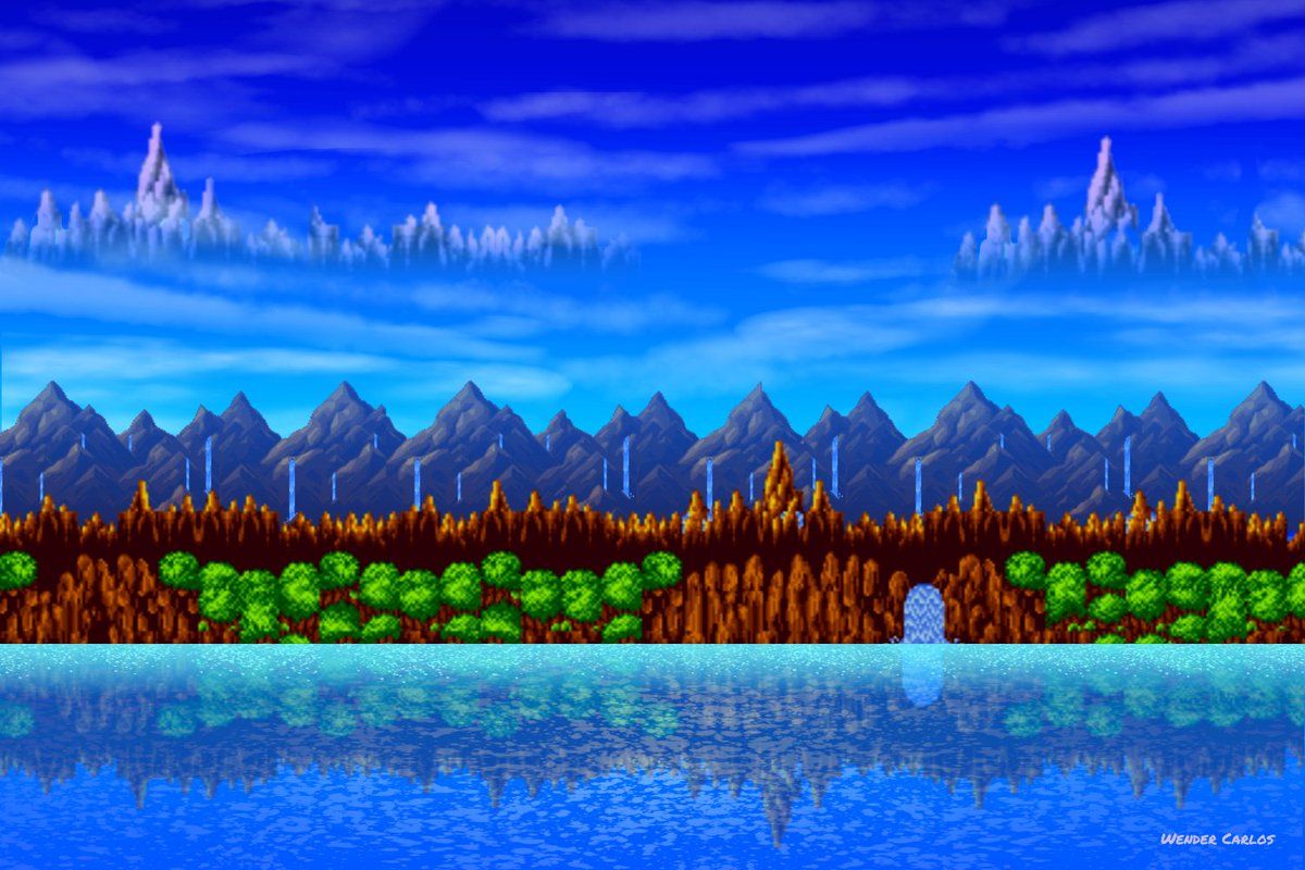 1200x800 Green Hill Zone Background Remake #Sonic #SonicTheHedgehog #sonicartist #sonicart #fanart #background