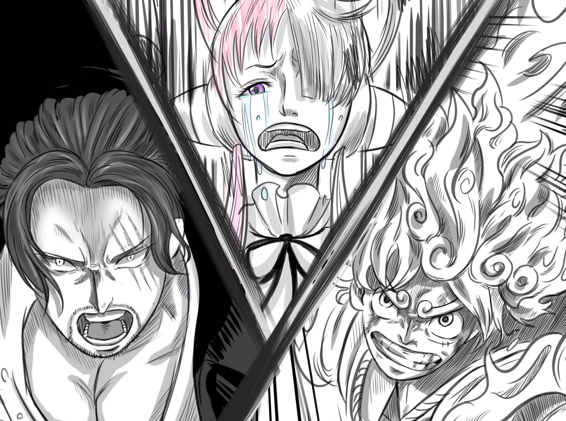 1920x1429 Download Gear 5 (One Piece) Monkey D. Luffy Uta (One Piece) Shanks (One Piece) Anime One Piece HD Wallpaper by ヒロミントx1524