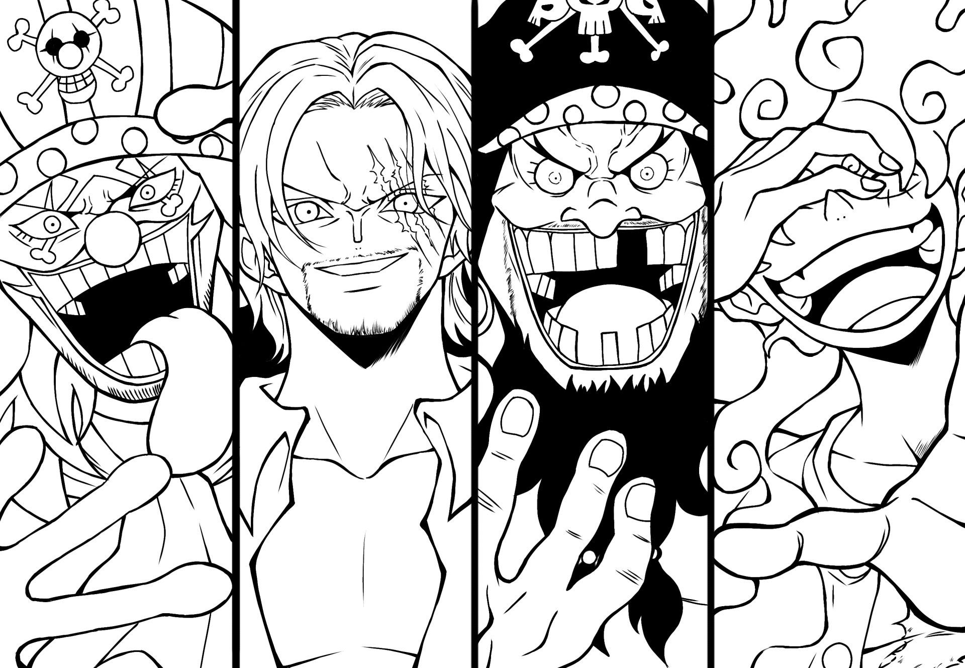1920x1329 Download Monkey D. Luffy Marshall D. Teach Shanks (One Piece) Buggy (One Piece) Anime One Piece HD Wallpaper
