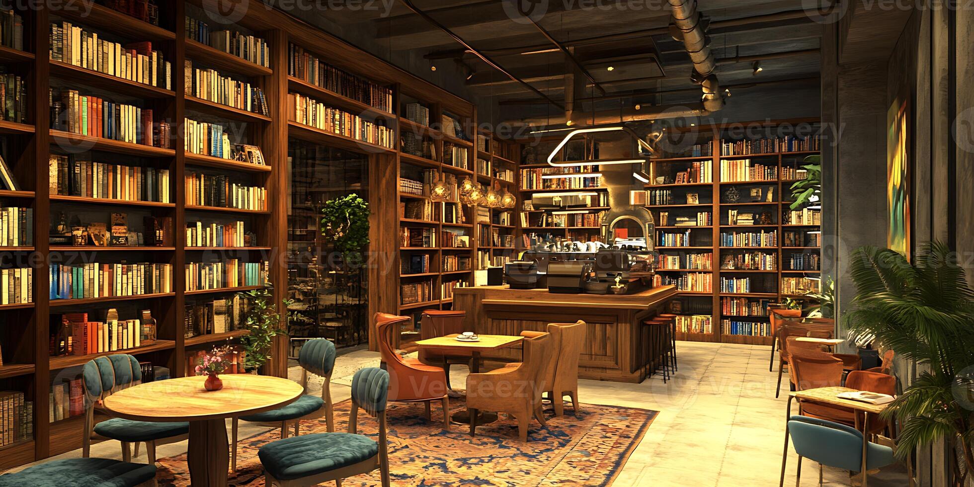 1960x980 A library with a coffee shop in it