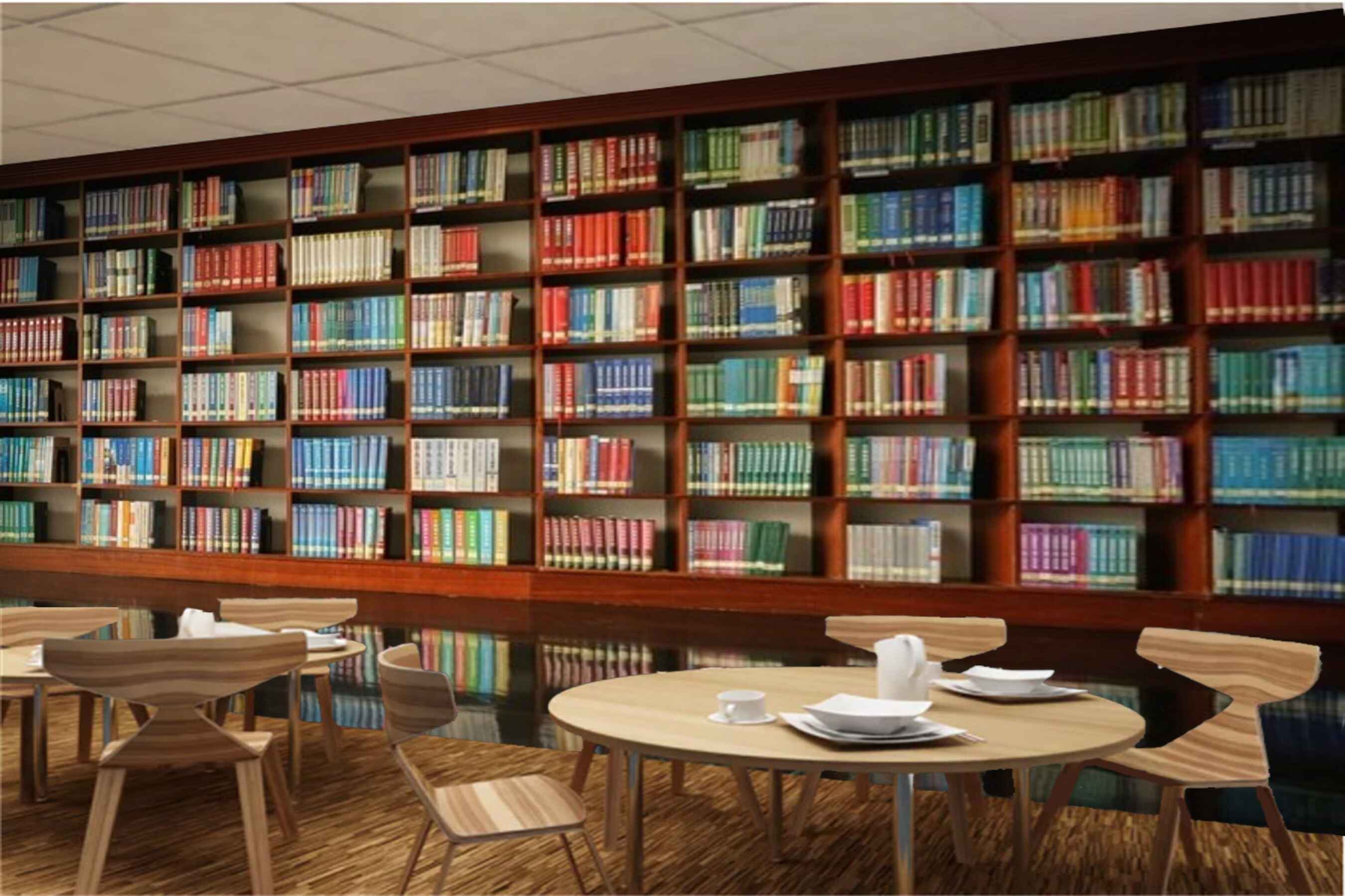 2700x1800 Avikalp MWZ2998 Library Books Shelves HD Wallpaper for Cafe Restaurant
