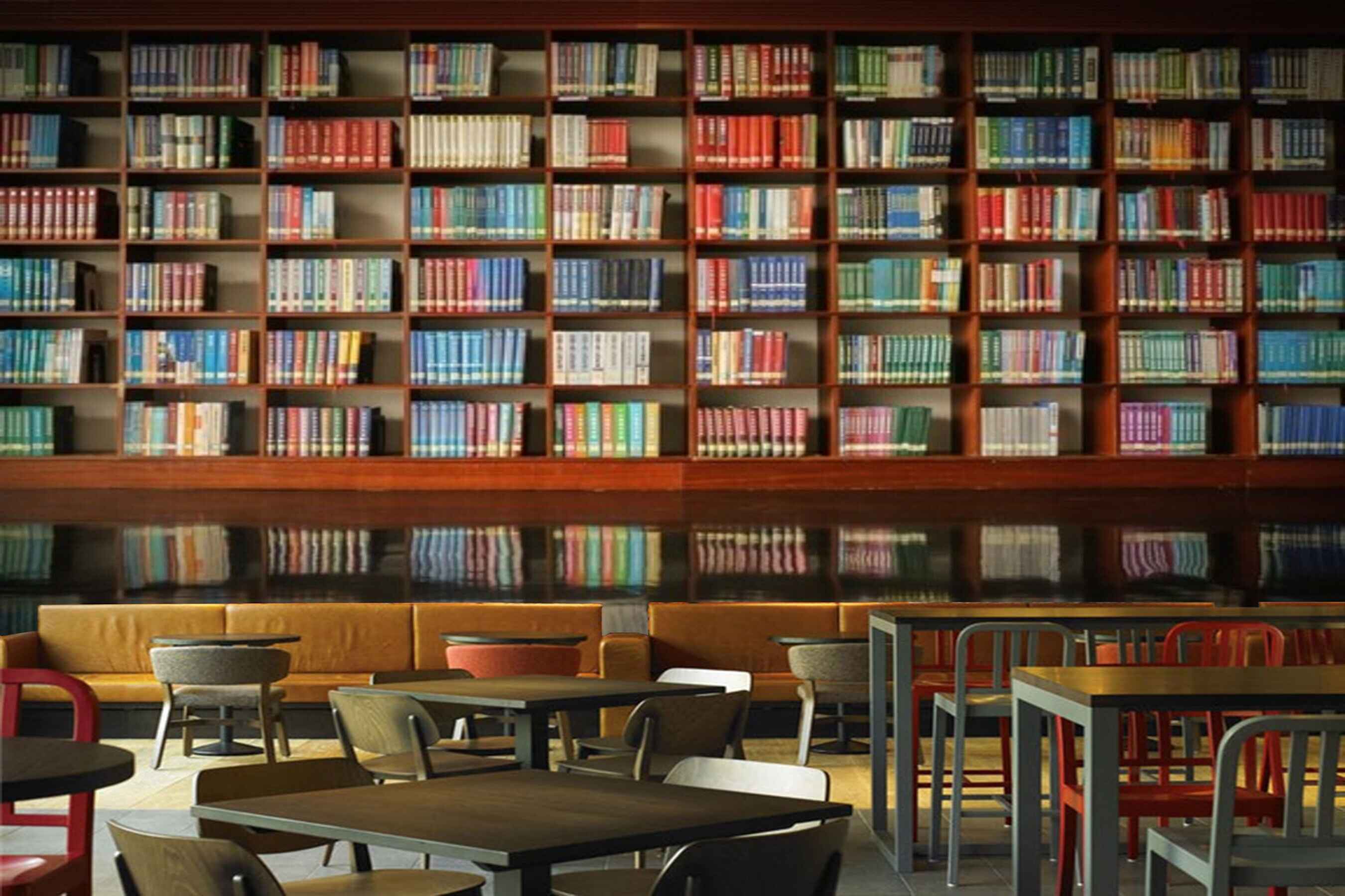 2700x1800 Avikalp MWZ2998 Library Books Shelves HD Wallpaper for Cafe Restaurant