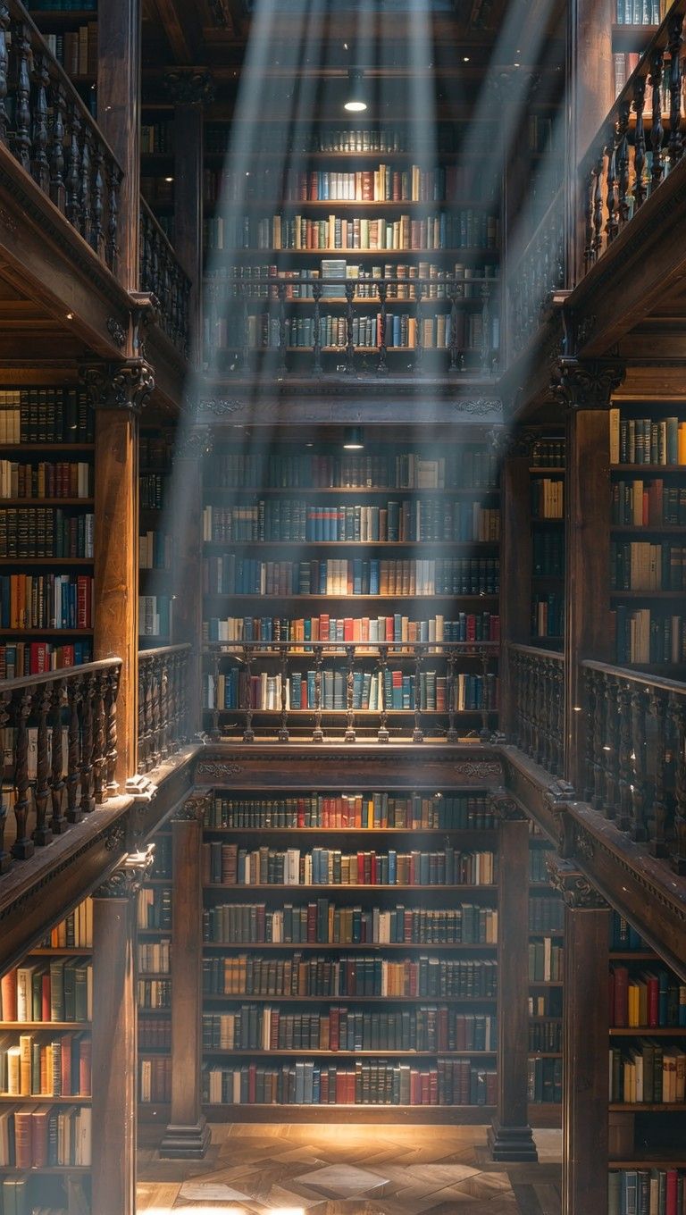 768x1360 Free Infinite Book Cathedral Image, Books, Corridor