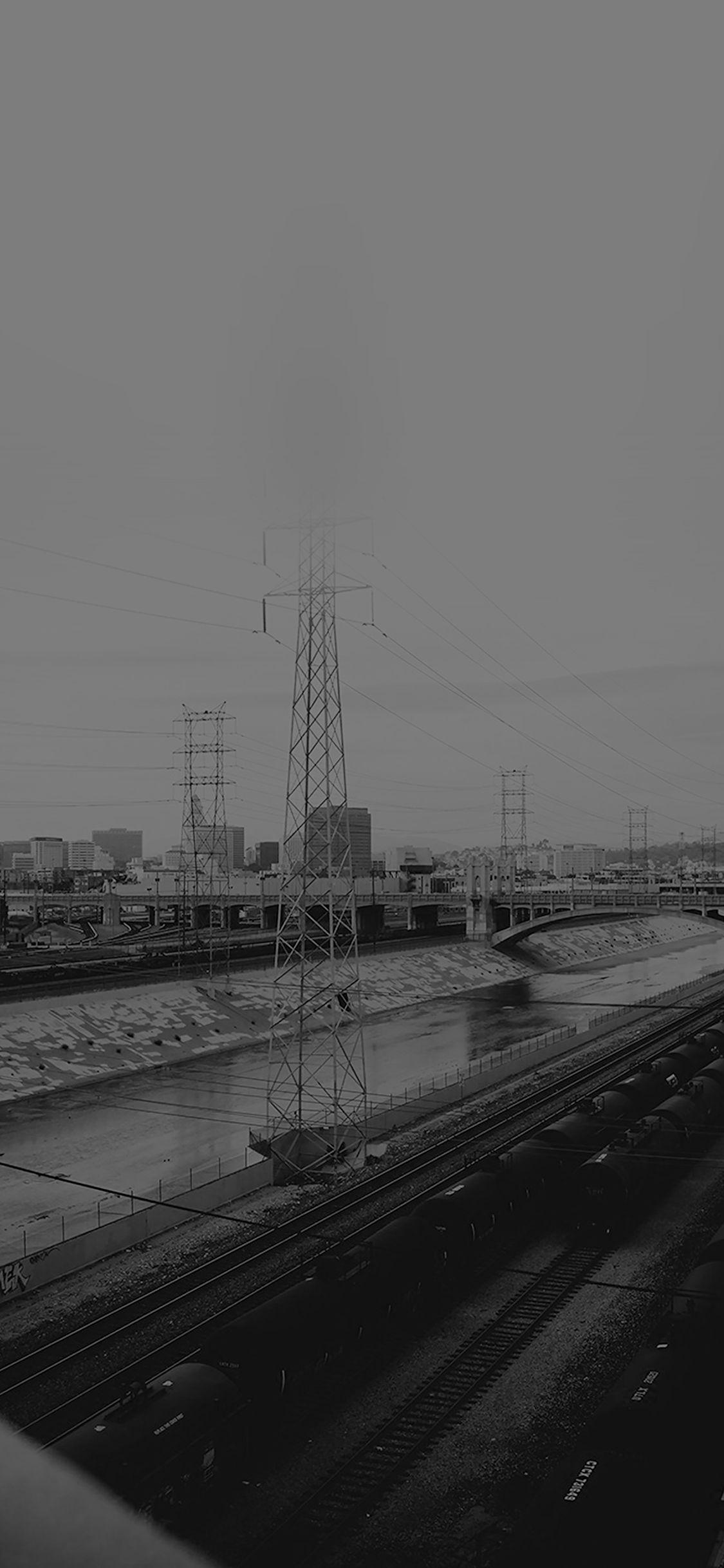 1125x2436 iPhone X wallpaper. los angeles railroad station city black