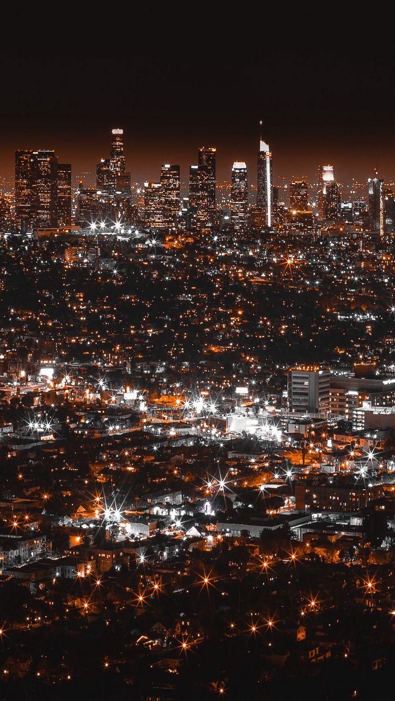 800x1420 Download Wallpaper 800x1420 Los Angeles, Usa, Night City, Top View Iphone Se 5s 5c 5 For Parallax HD Background