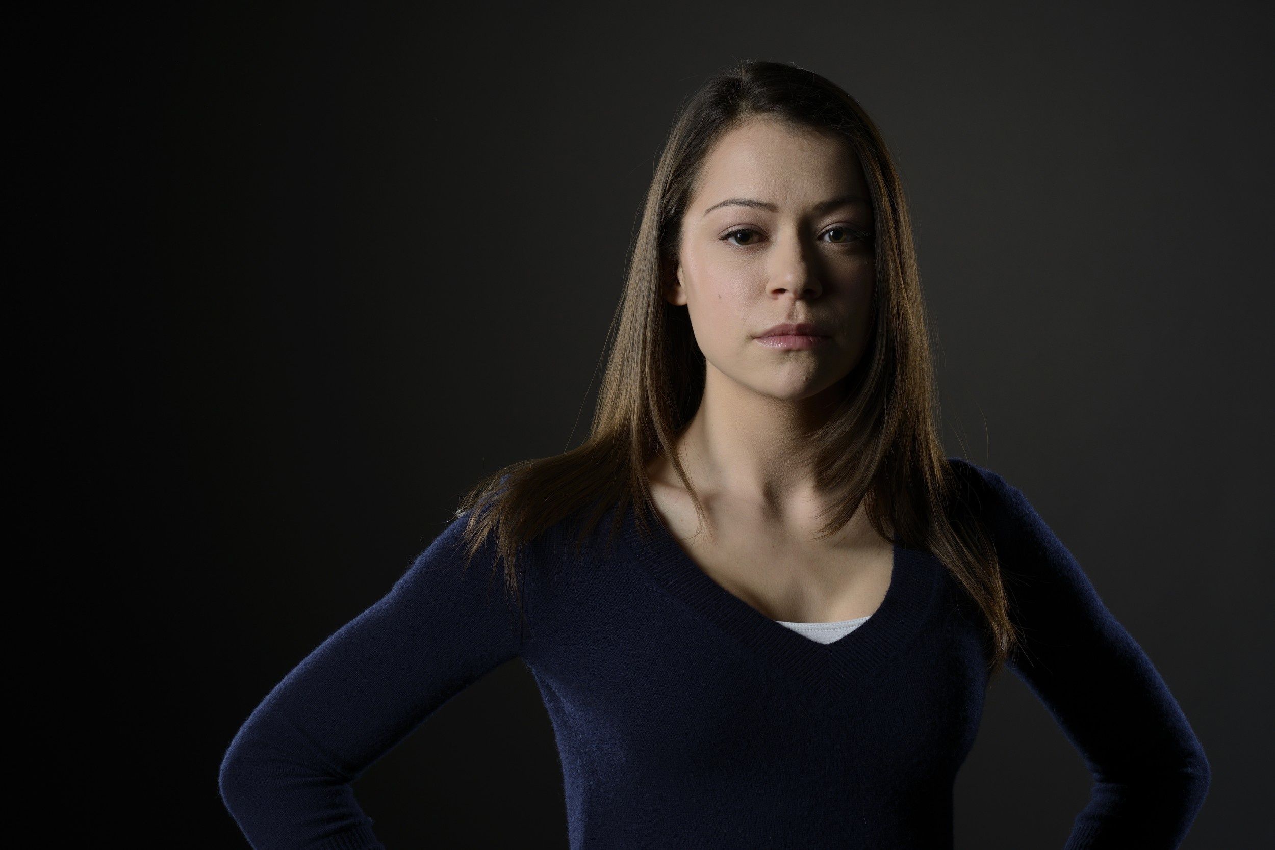 2500x1668 Wallpaper background, portrait, makeup, actress, hairstyle, brown hair, photohoot, jumper for mobile and desktop, section девушки, resolution 2500x1668