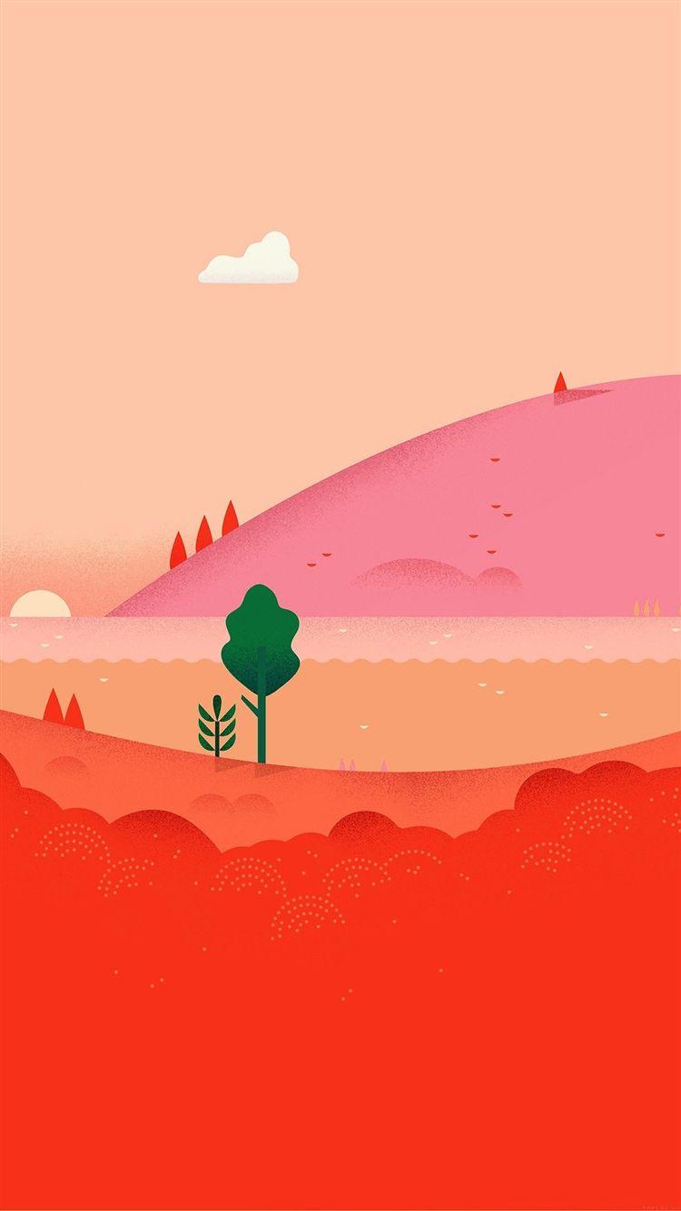 750x1334 Google Lollipop August Red Mountain Love iPhone 8 Wallpaper Free Download