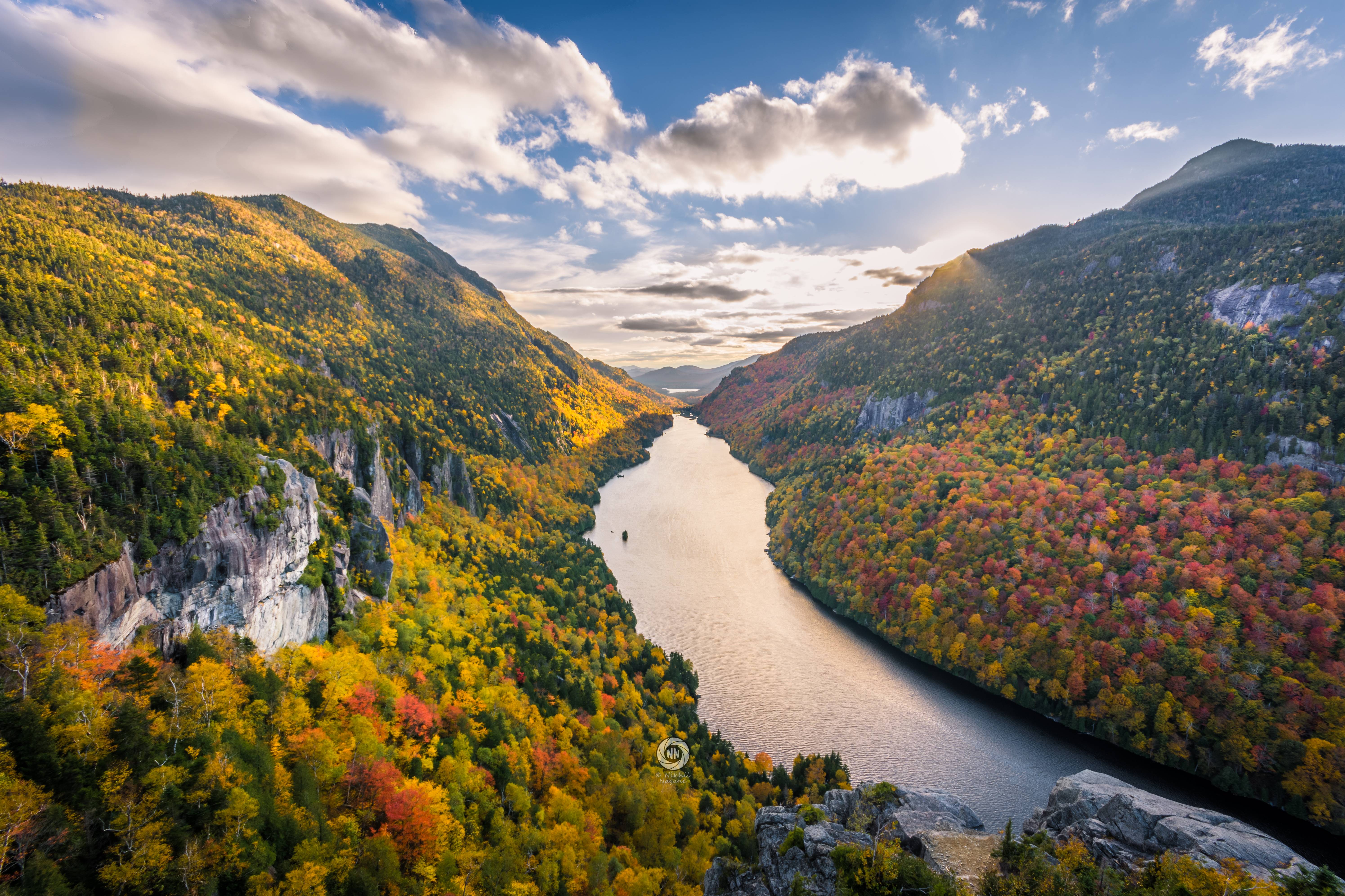 5981x3987 River Mountains Fall Clouds Tree 5k, HD Nature, 4k Wallpaper, Image, Background, Photo and Picture