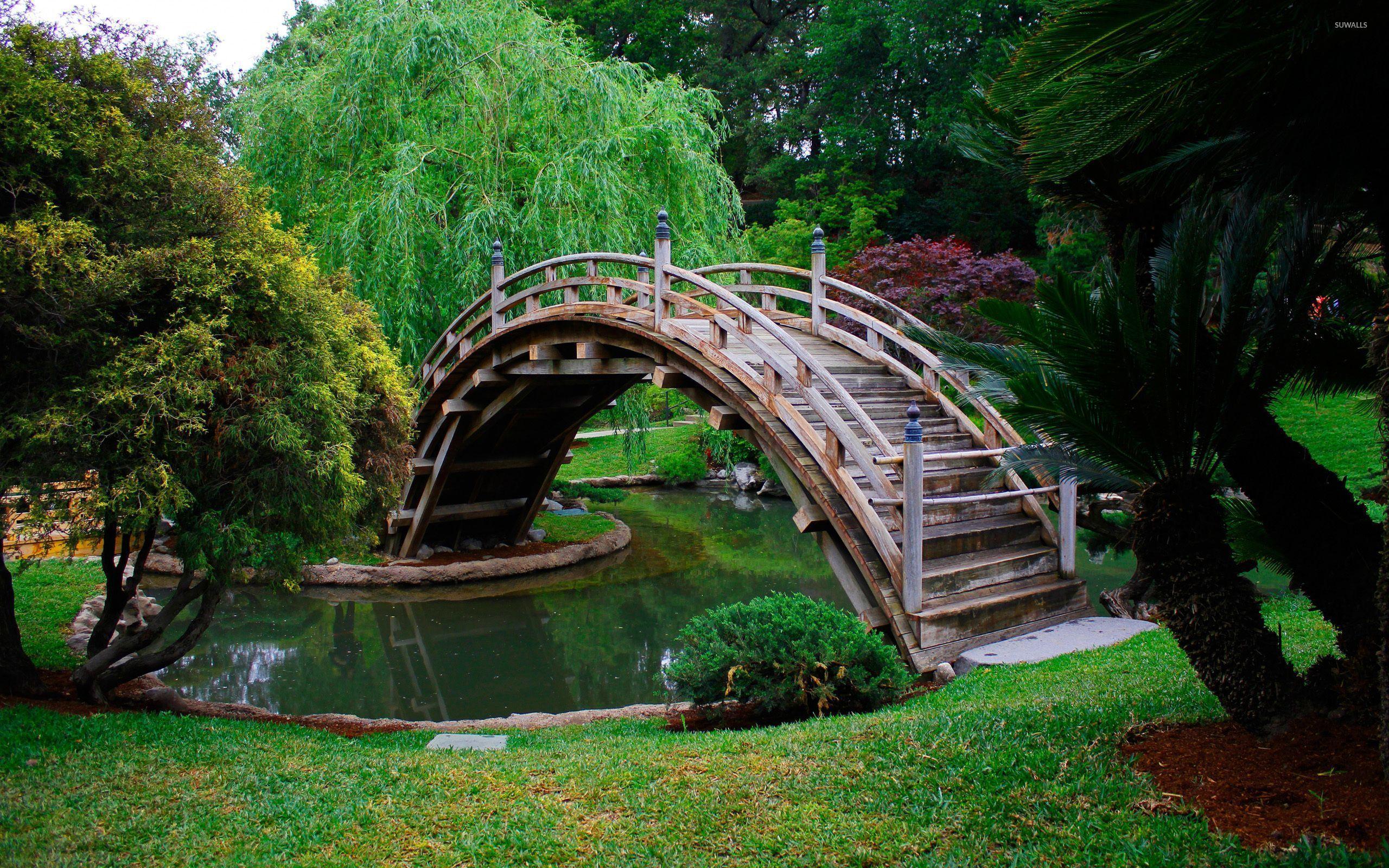 2560x1600 Free download Bridge over the mountain river wallpaper World wallpaper [2560x1600] for your Desktop, Mobile & Tablet. Explore Japanese Garden Wallpaper. Garden Wallpaper for Desktop