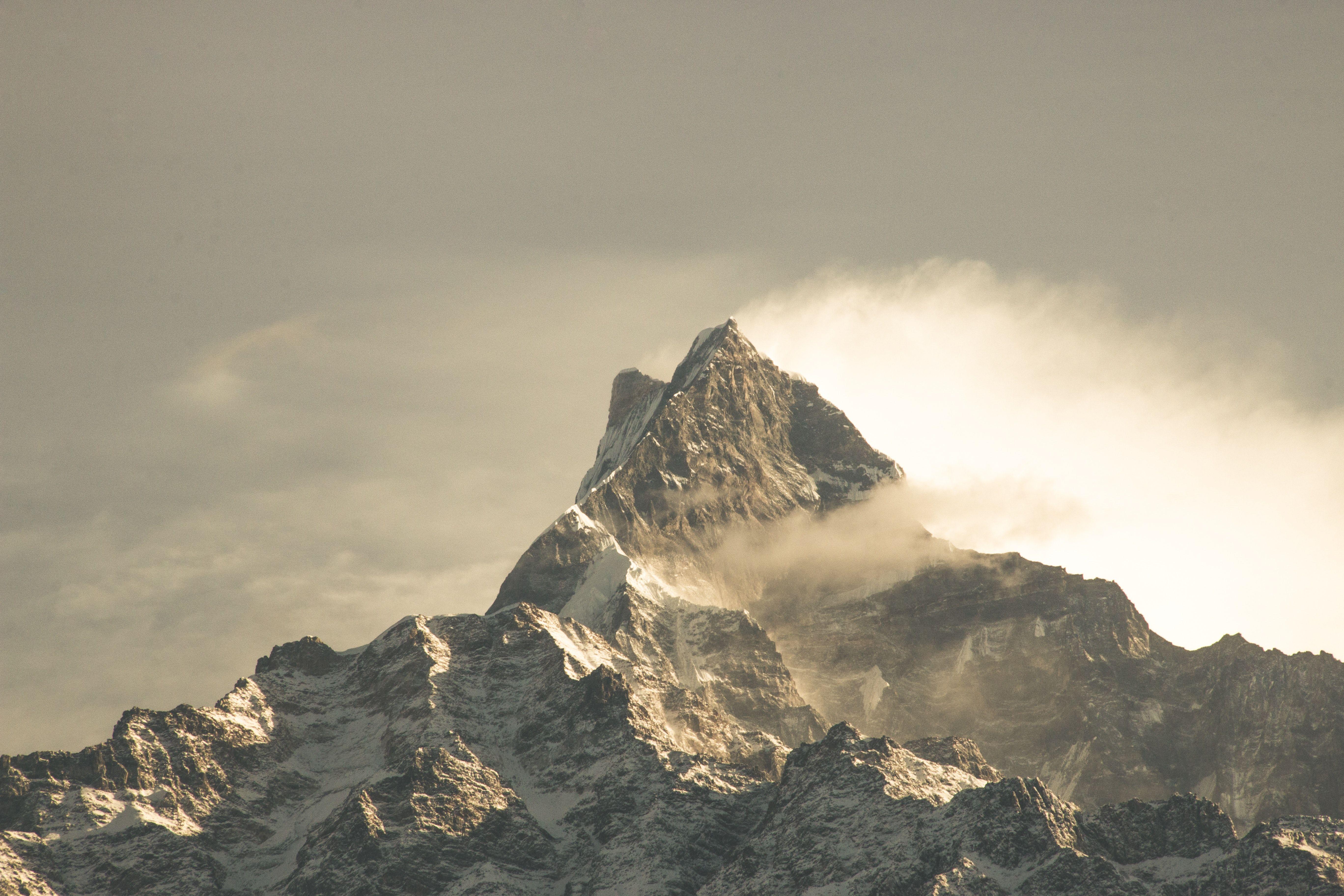5472x3648 Fog Covered Mountain Wallpaper · Free