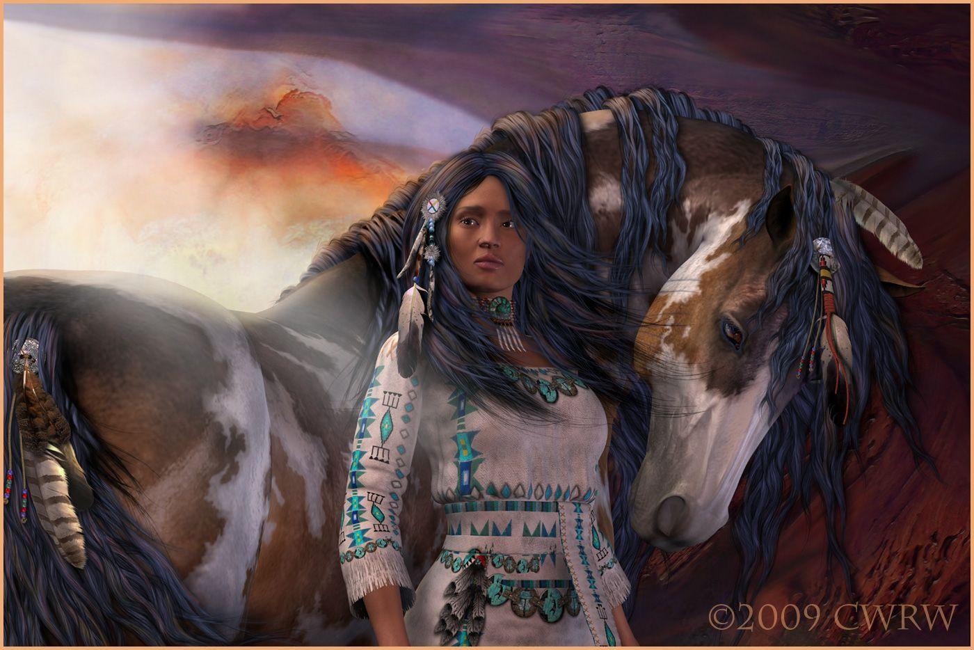 1400x934 Native American Souls, animals, girl, horses, indian, indian