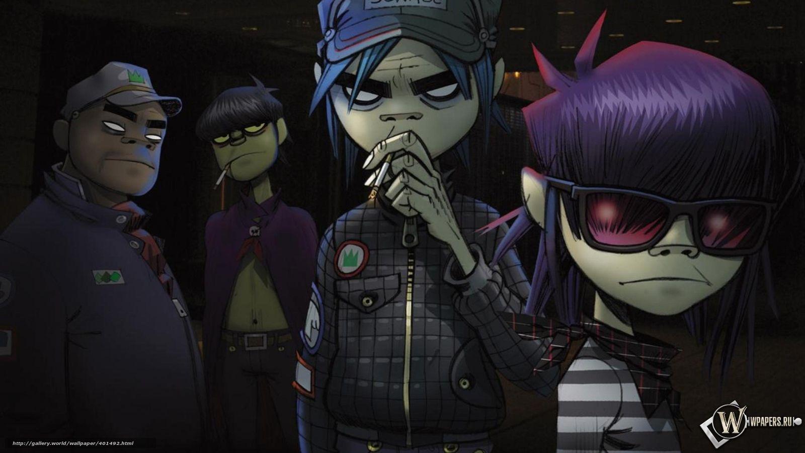 1600x900 Download wallpaper gorillaz, 2d, murdoc, noodle free desktop wallpaper in the resolution 1920x1080