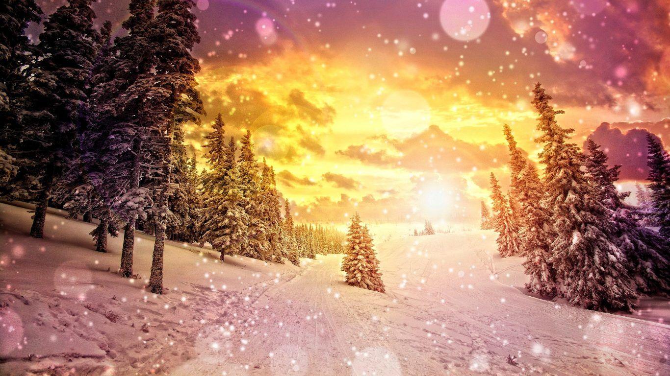 1366x768 Chinese Snowscape Winter Wallpaper Computer Winter for HD 16:9