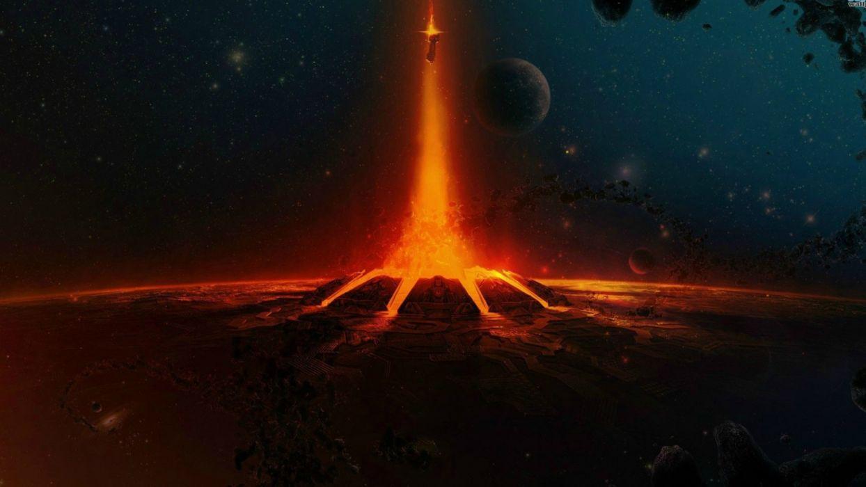 1244x700 Halo Space Ship Fire Sci Fi Science Sci Landscapes Space Wallpaperx1080