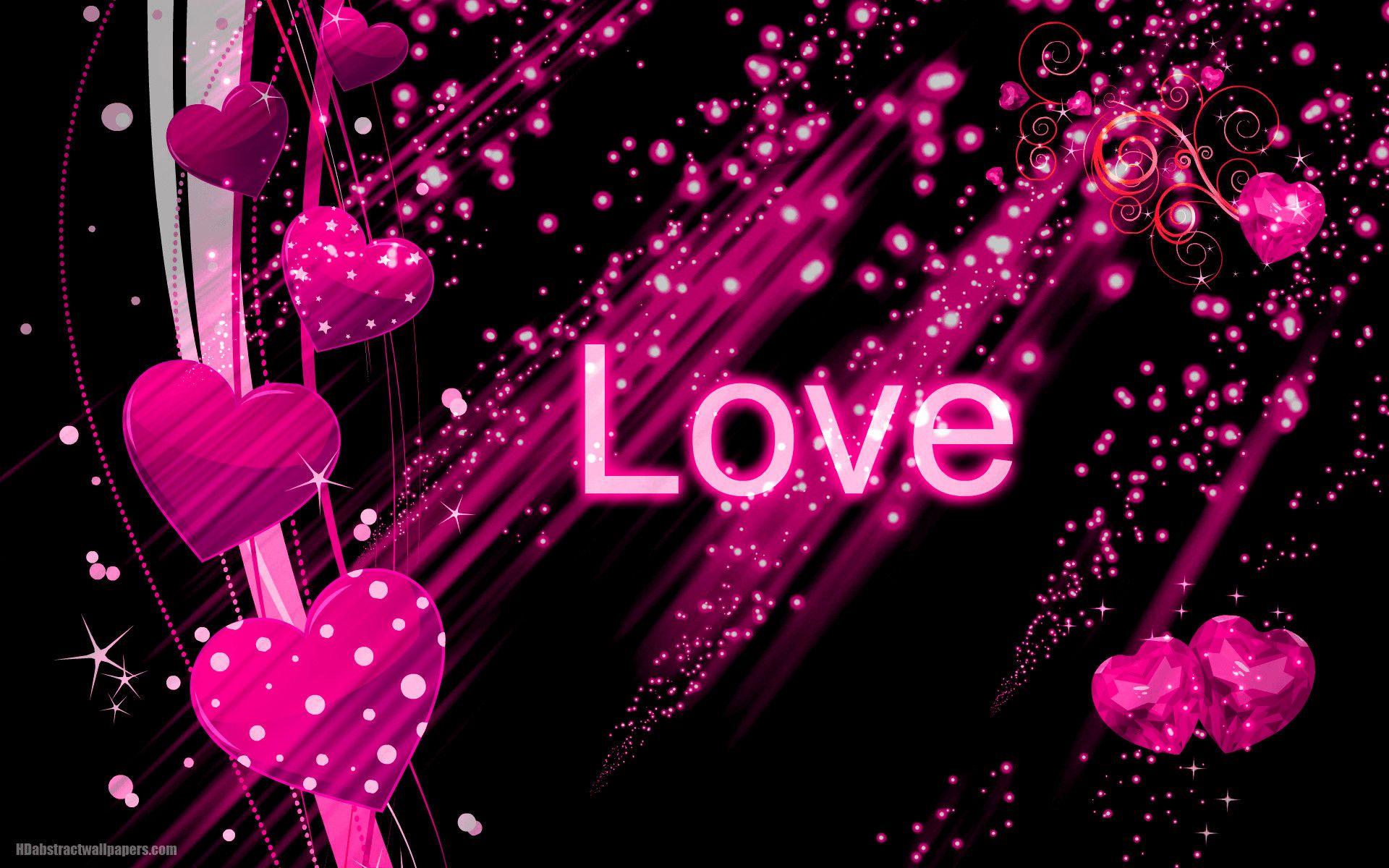 1920x1200 Pink Love Heart Background