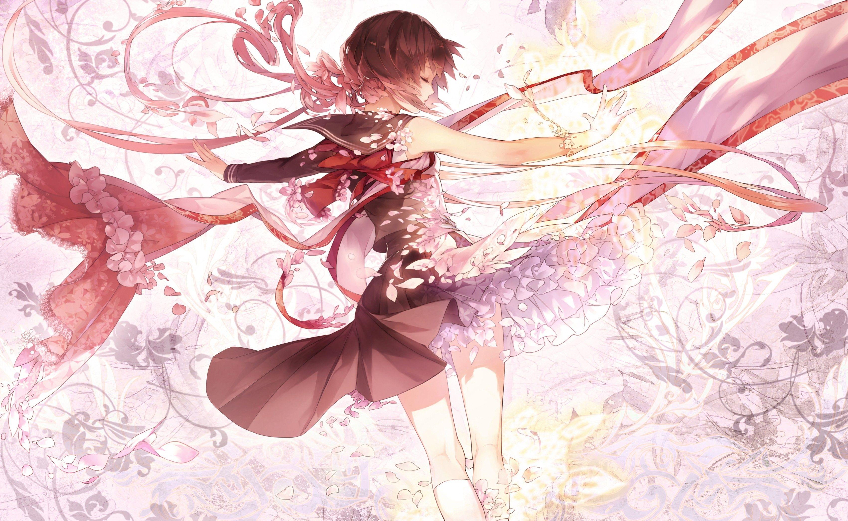 3401x2089 #manga, #anime, #fantasy girl, #anime girls, #Mahou Shoujo Taisen, #Shiratori Neo, #pink, #school uniform, wallpaper. Mocah.org HD Wallpaper