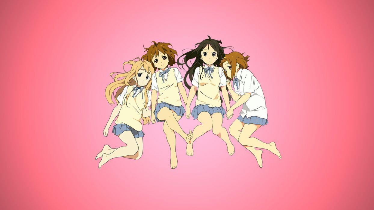 1244x700 Pink Bacground Anime Girls K ON! School Girl Wallpaperx1080