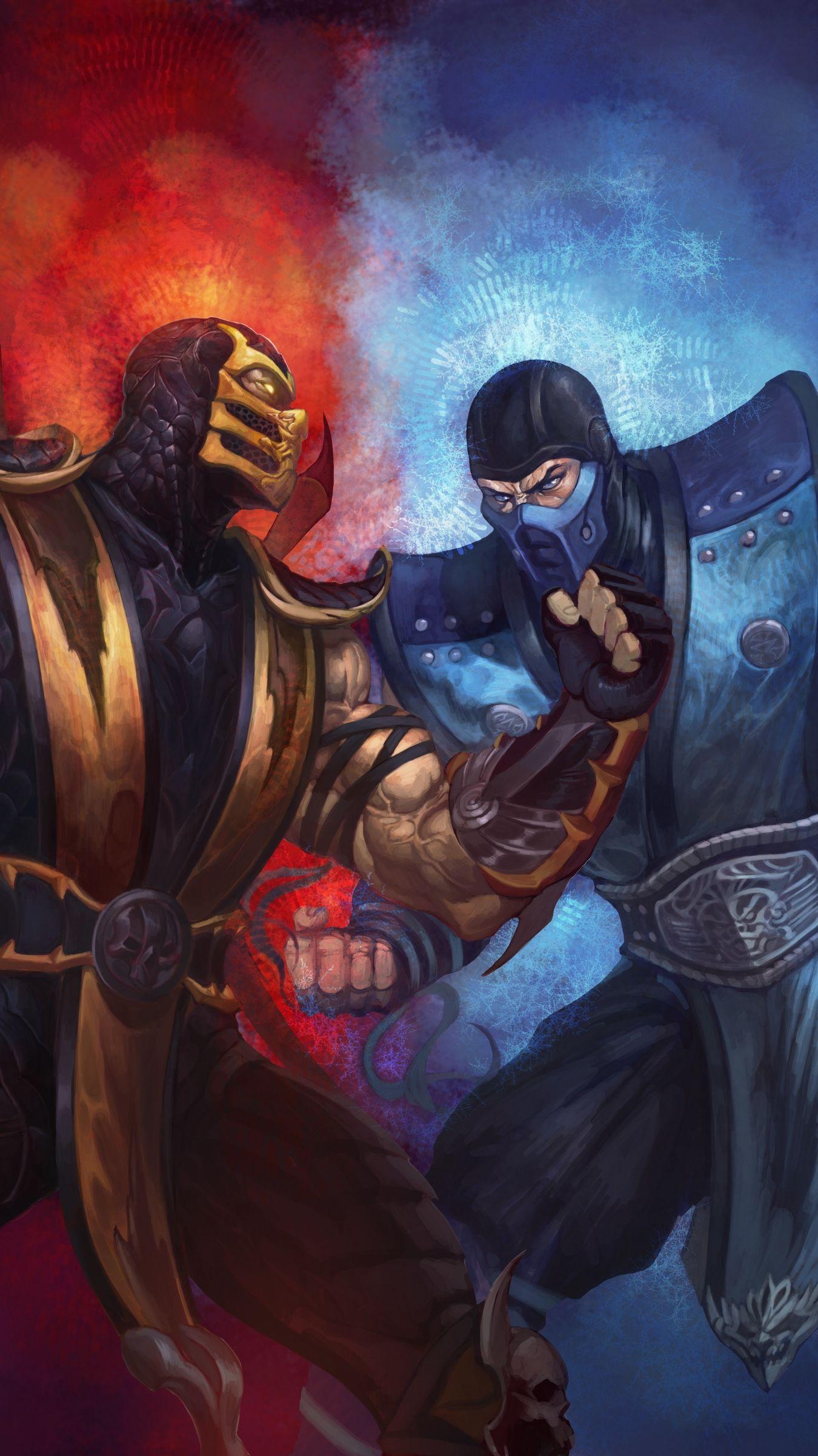 1350x2400 Download Wallpaper 1350x2400 Mortal Kombat, Scorpion, Sub Zero