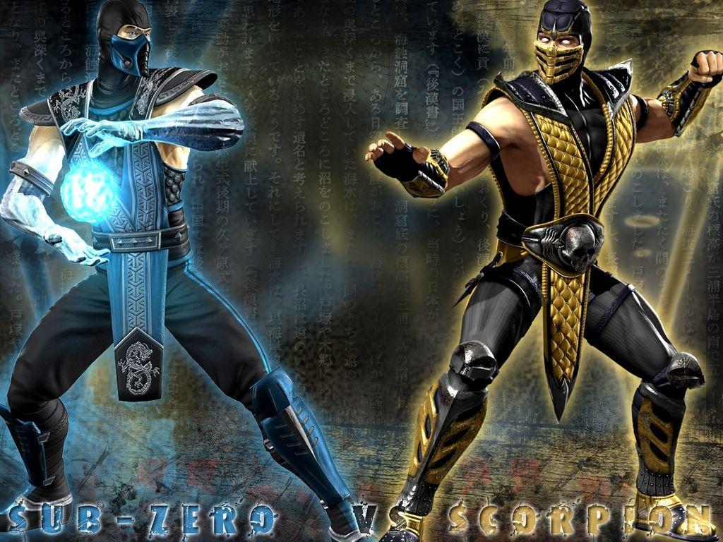 1024x768 Zero VS Scorpion Mortal Kombat Wallpaper