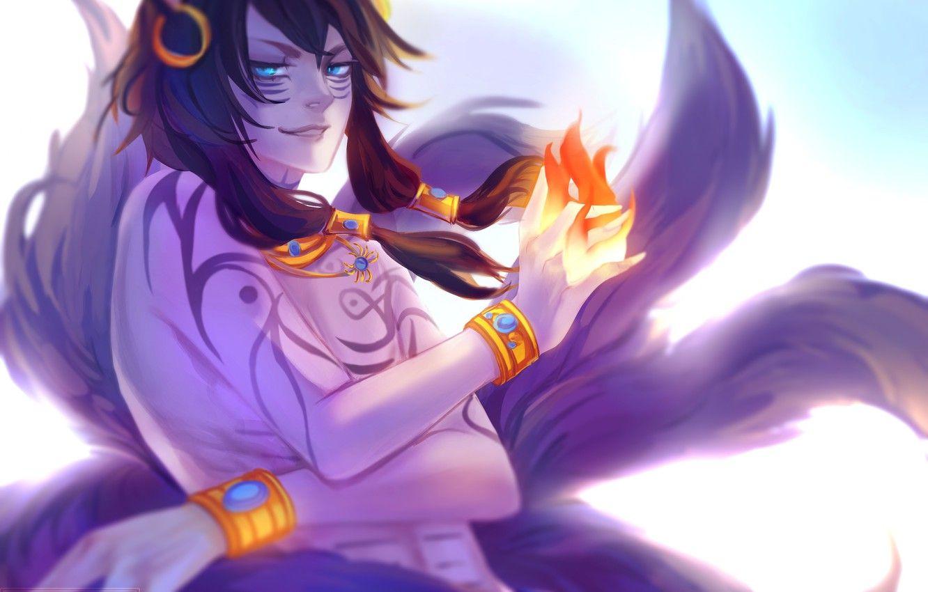 1332x850 Wallpaper look, fire, the demon, art, guy image for desktop, section арт