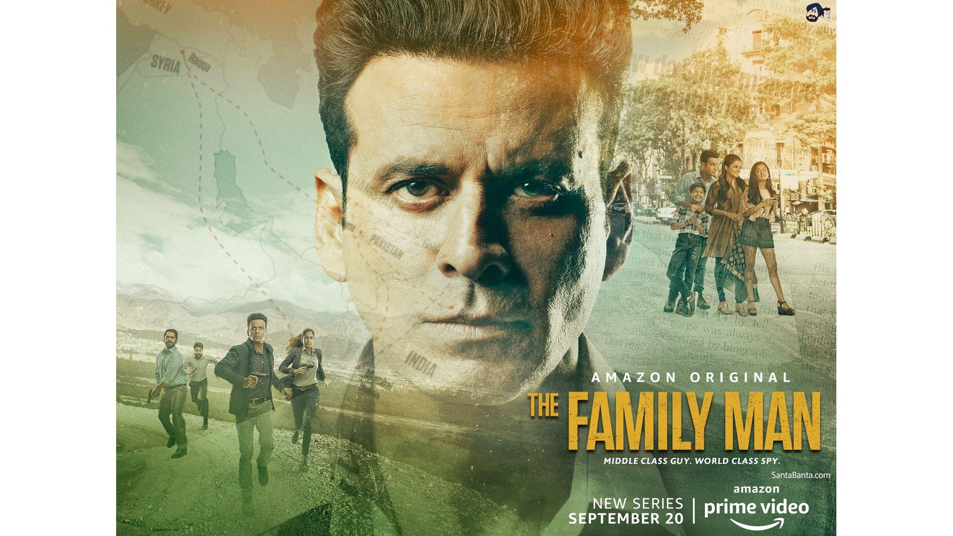 1920x1080 Offcial poster of The Family Man- Amazon`s upcoming thriller series starring Manoj Bajpayee