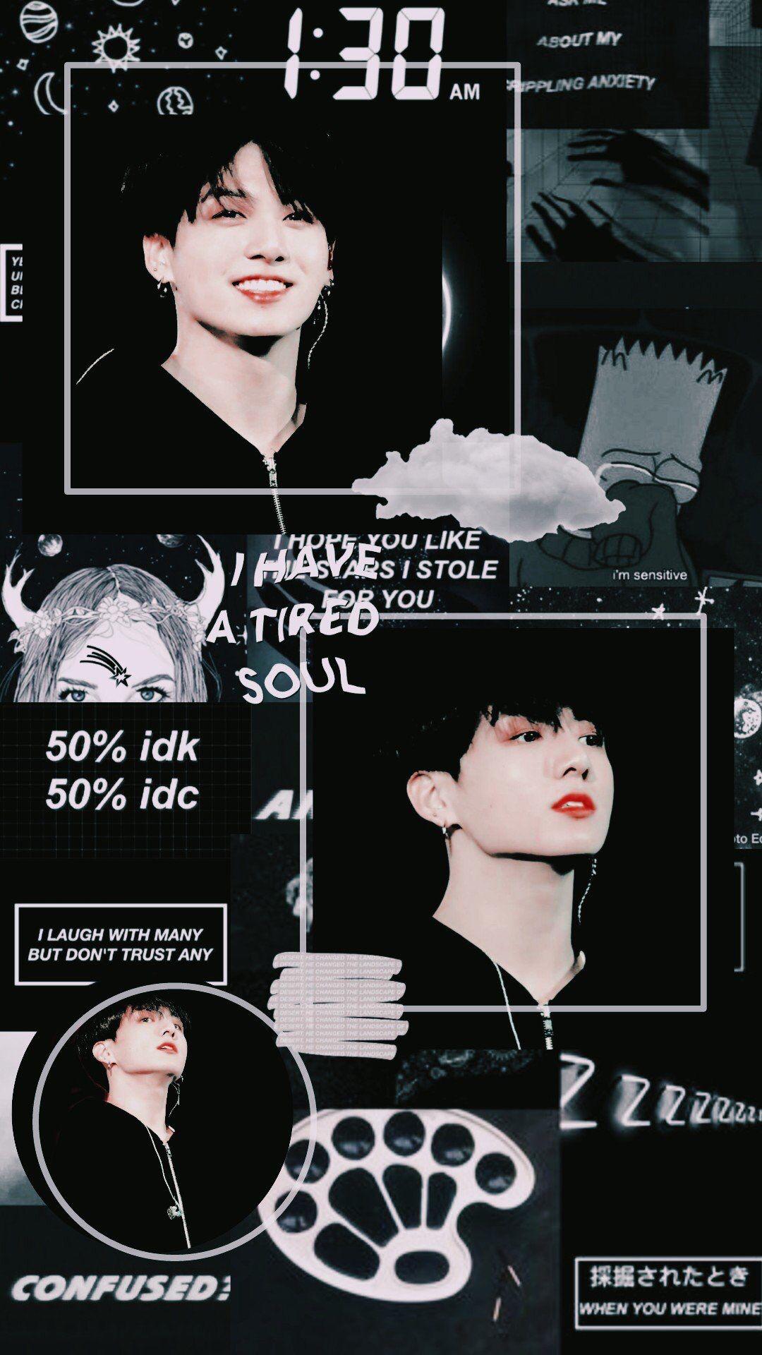 1080x1920 BTS #jungkook #black #aesthetic .com