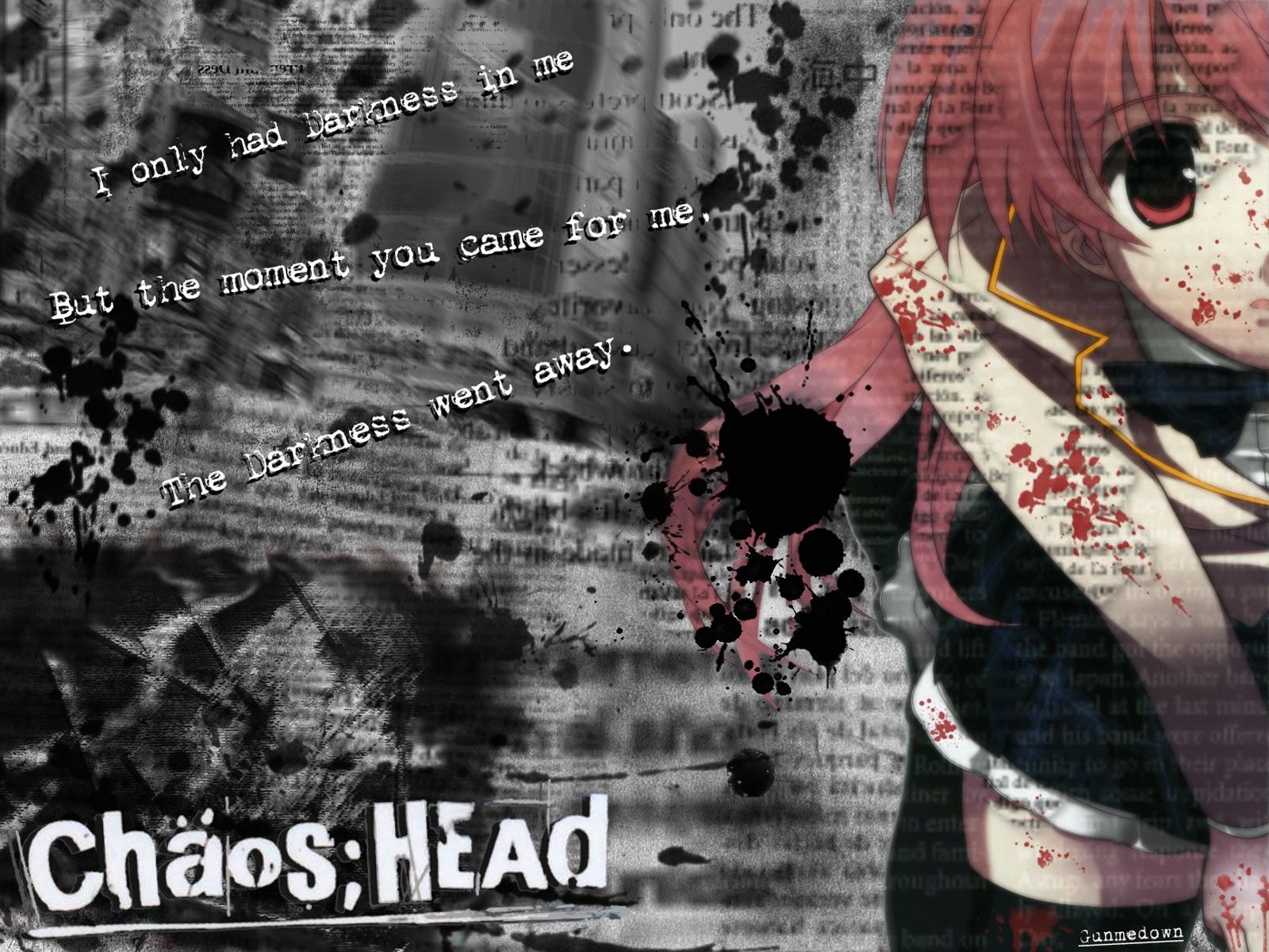 1600x1200 chaos;head sakihata rimi blood
