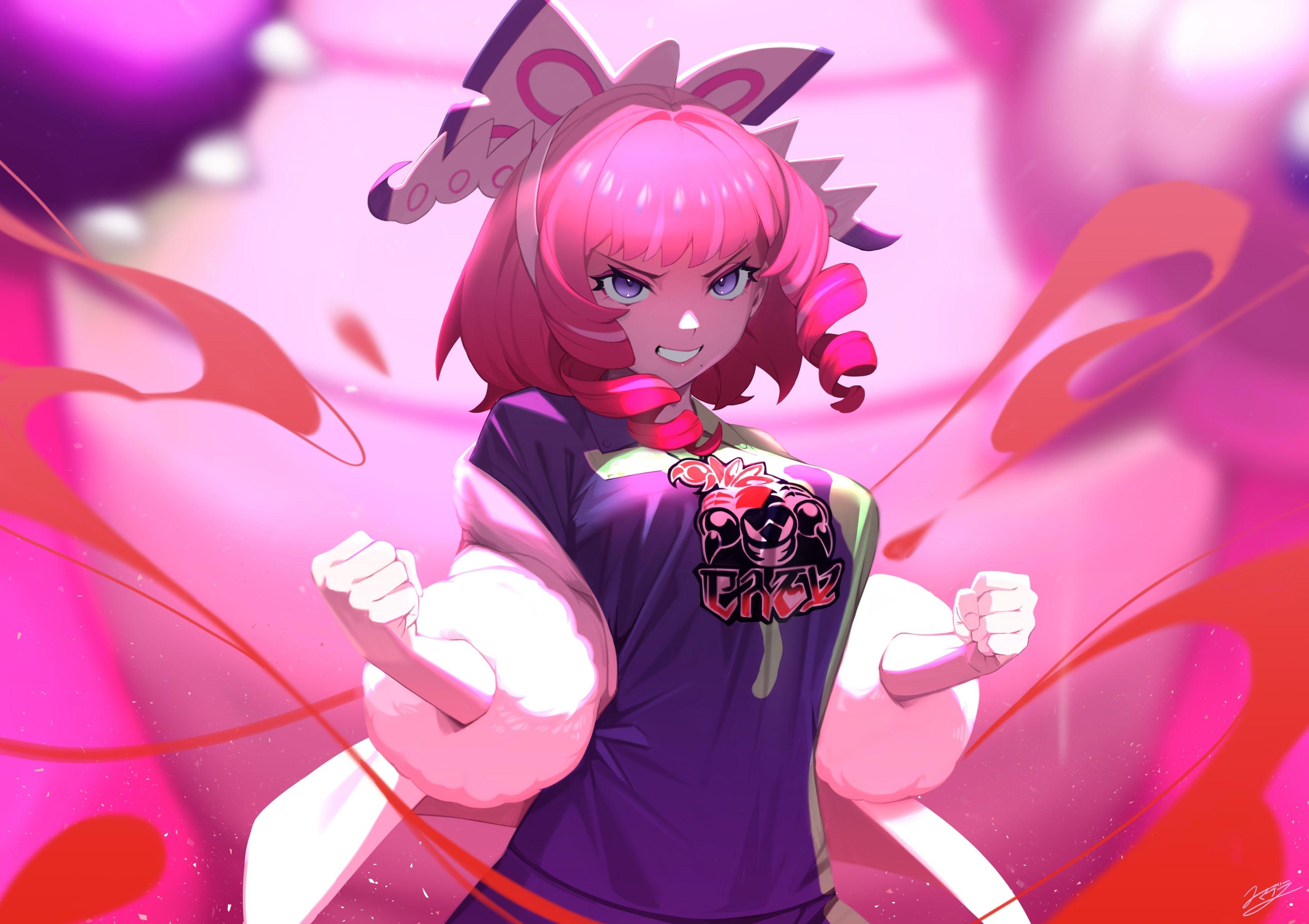 3762x2656 Download 3762x2656 Kurara, Pokemon, Pink Hair, Short Hair, Fist, Short Hair Wallpaper