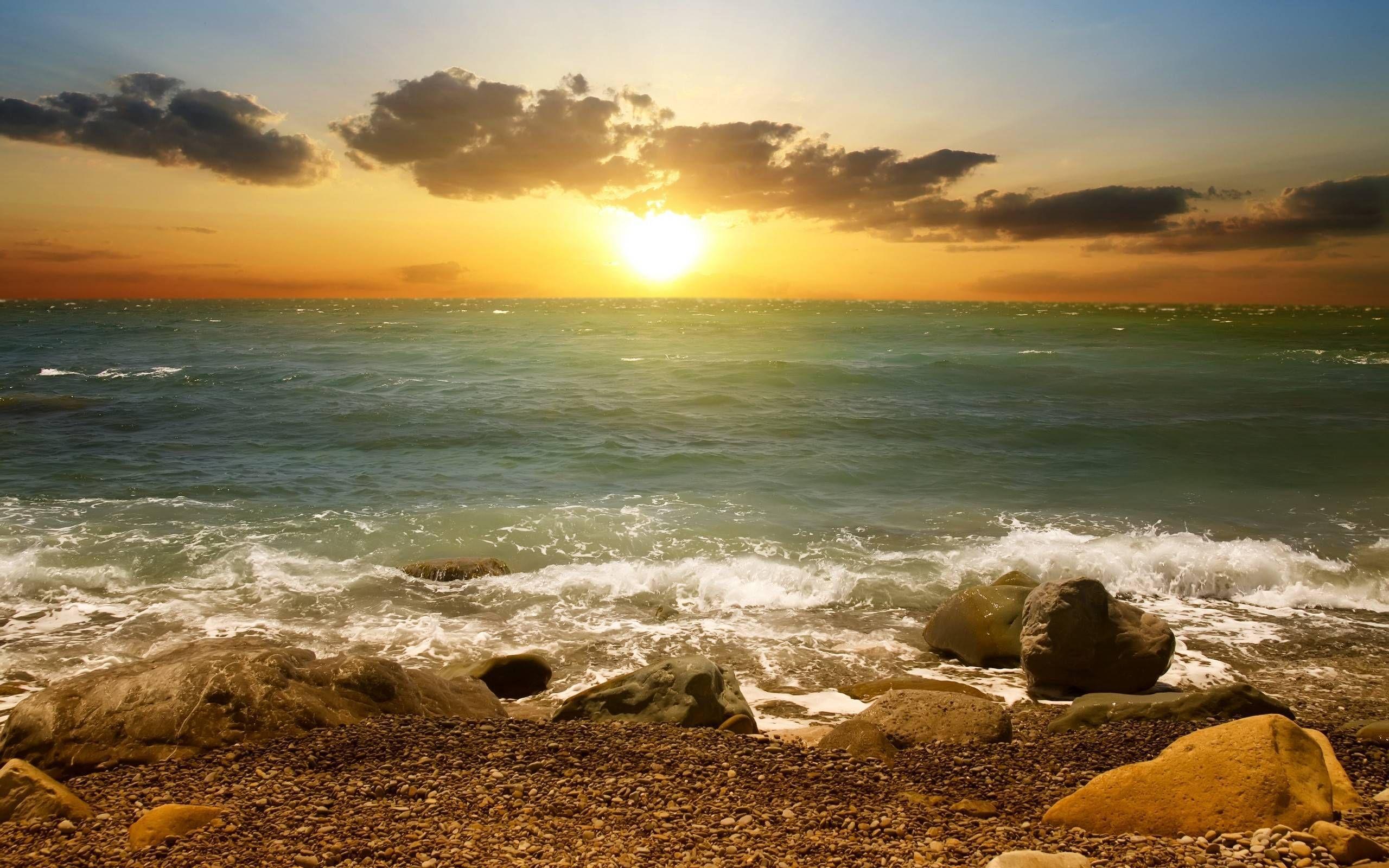 2560x1600 Sunset Shore Wallpaper Bing Nature Sunset Sea Shore High Quality. Beautiful Photo Of Nature, Sunset Sea, Sunset
